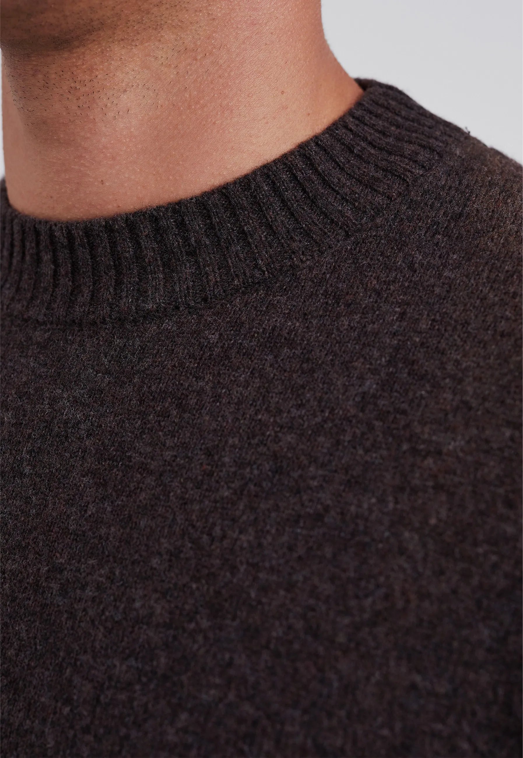 Standard Merino Lambswool Sweater - Heathland Brown