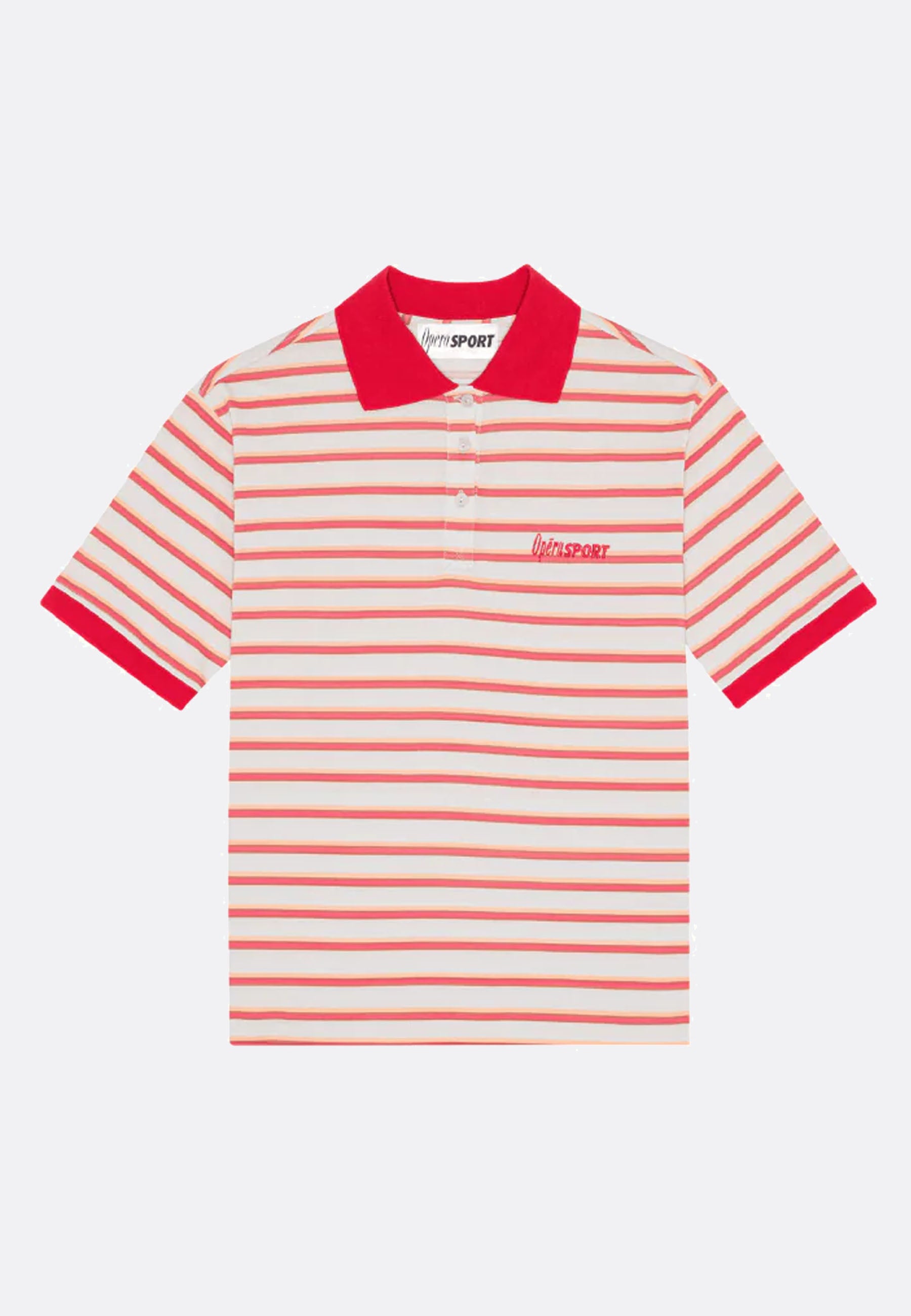 Luna Unisex Polo - Red Orange Stripe
