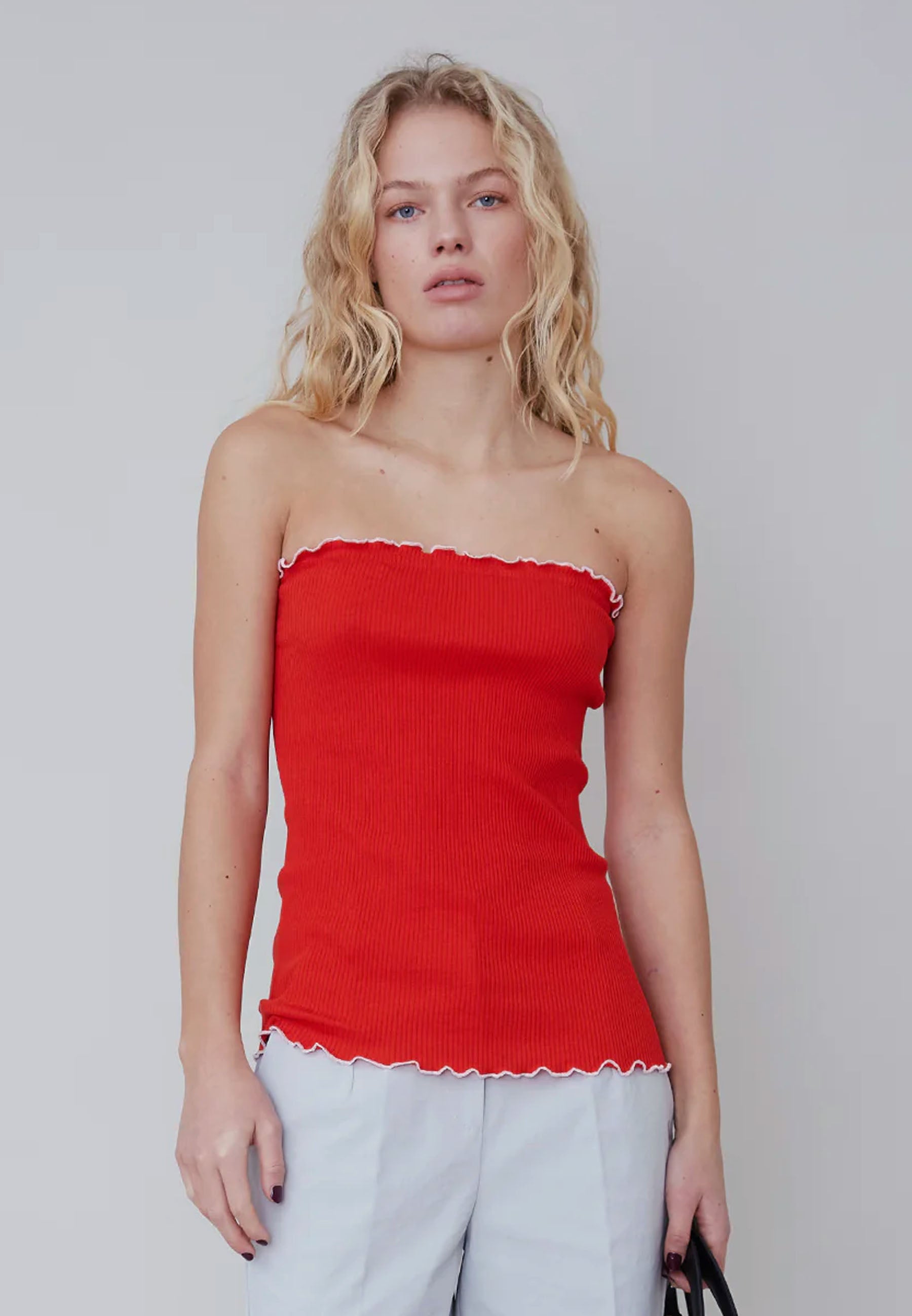 Rosette Seamless Tube Top - Red