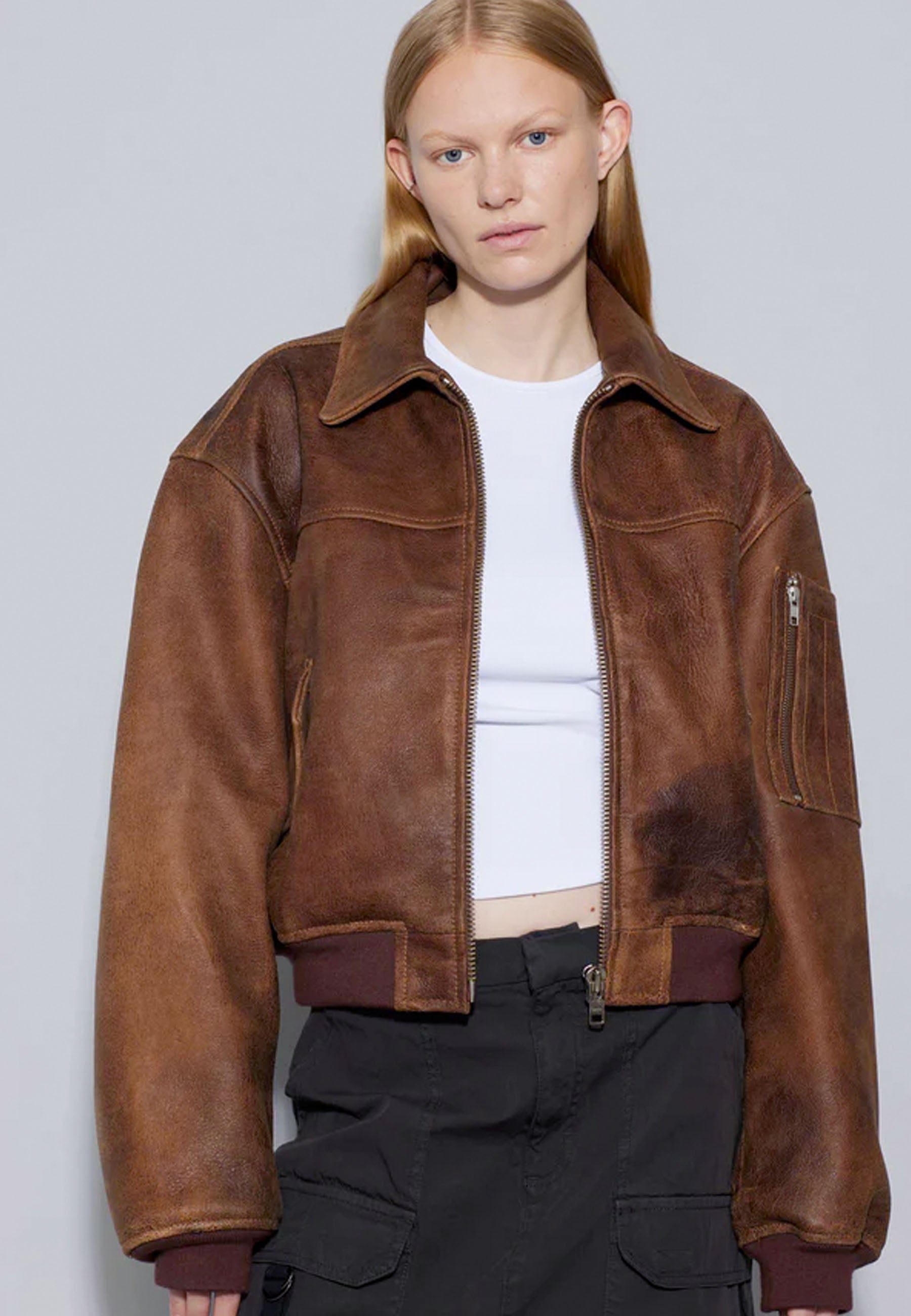 Rocky Leather Bomber - Used Brown