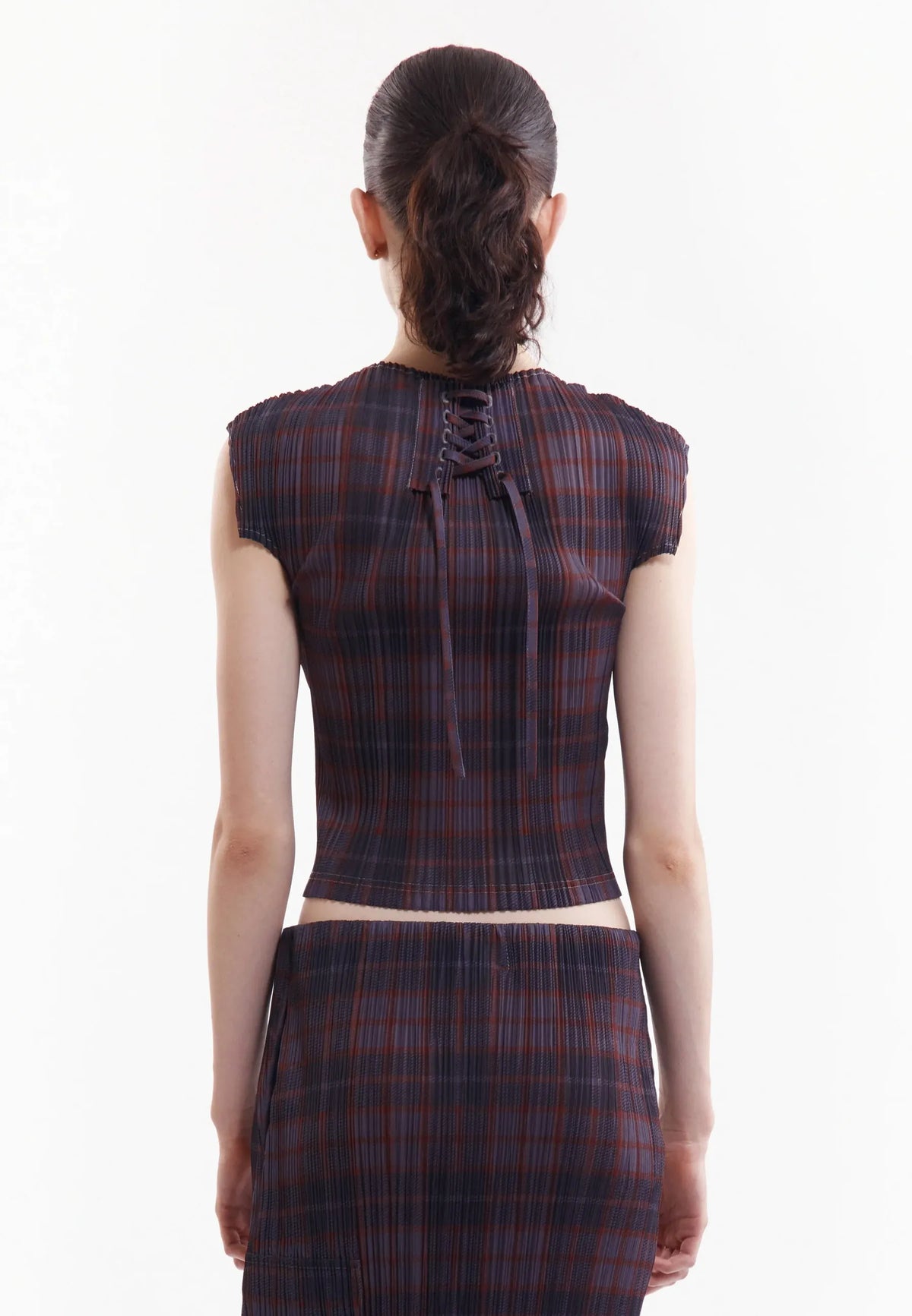 Bodhi Pleated Top - Grey Check