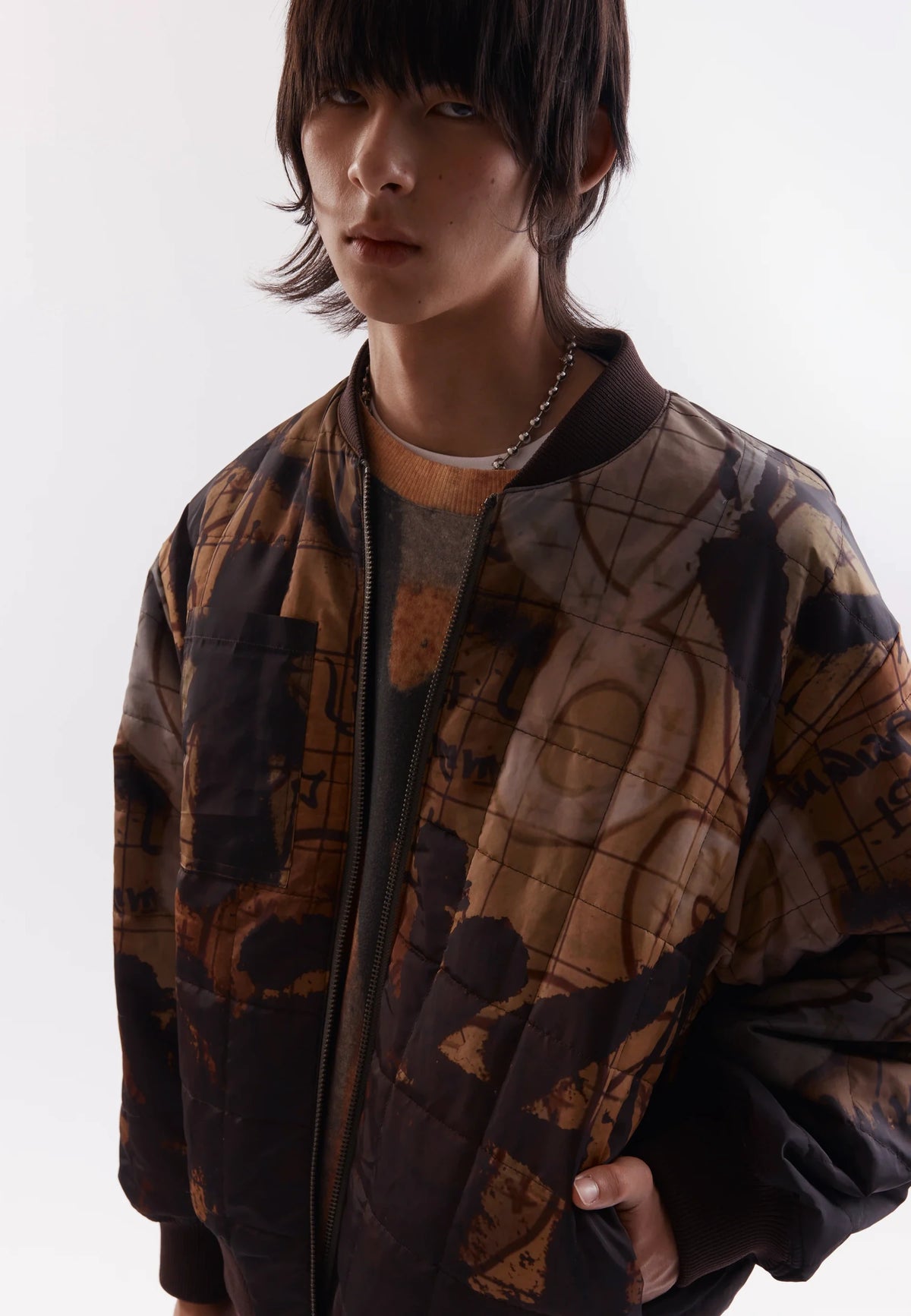 Adorned Reversible Bomber Jacket - Drabs