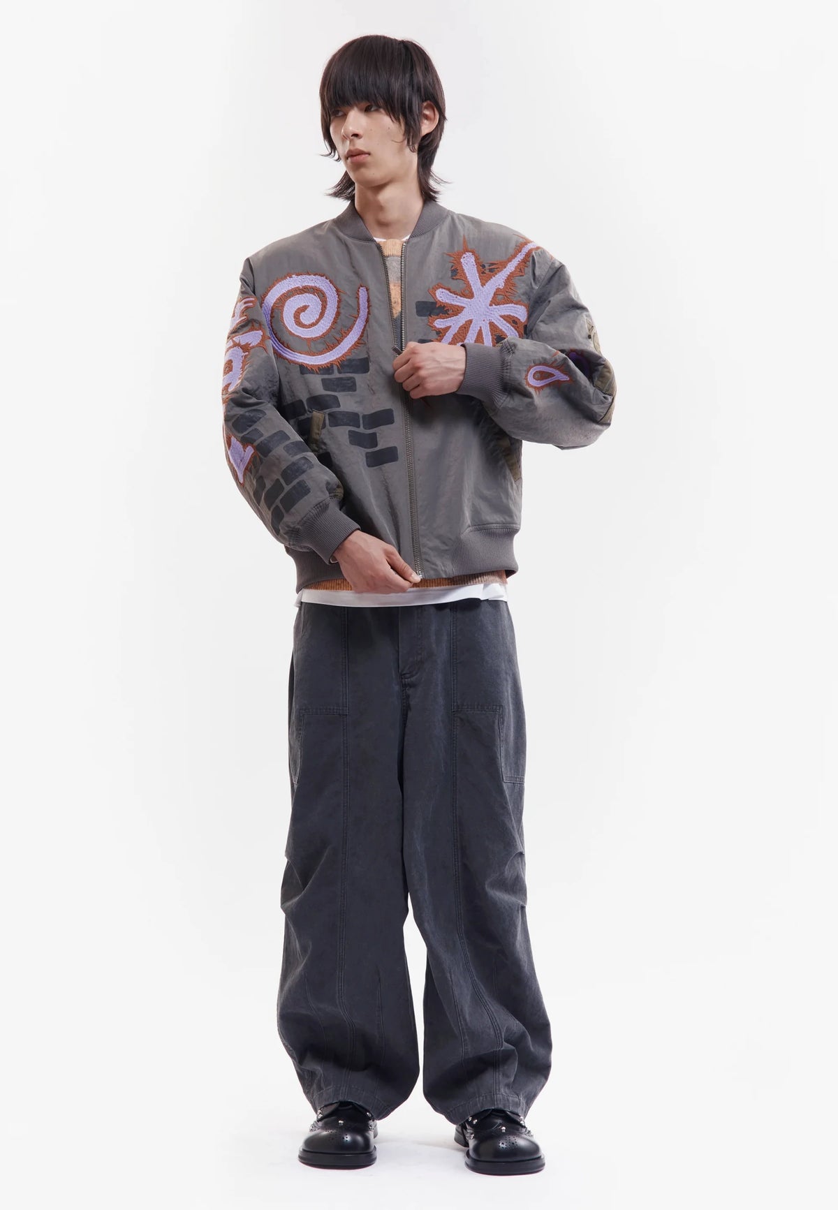 Adorned Reversible Bomber Jacket - Drabs