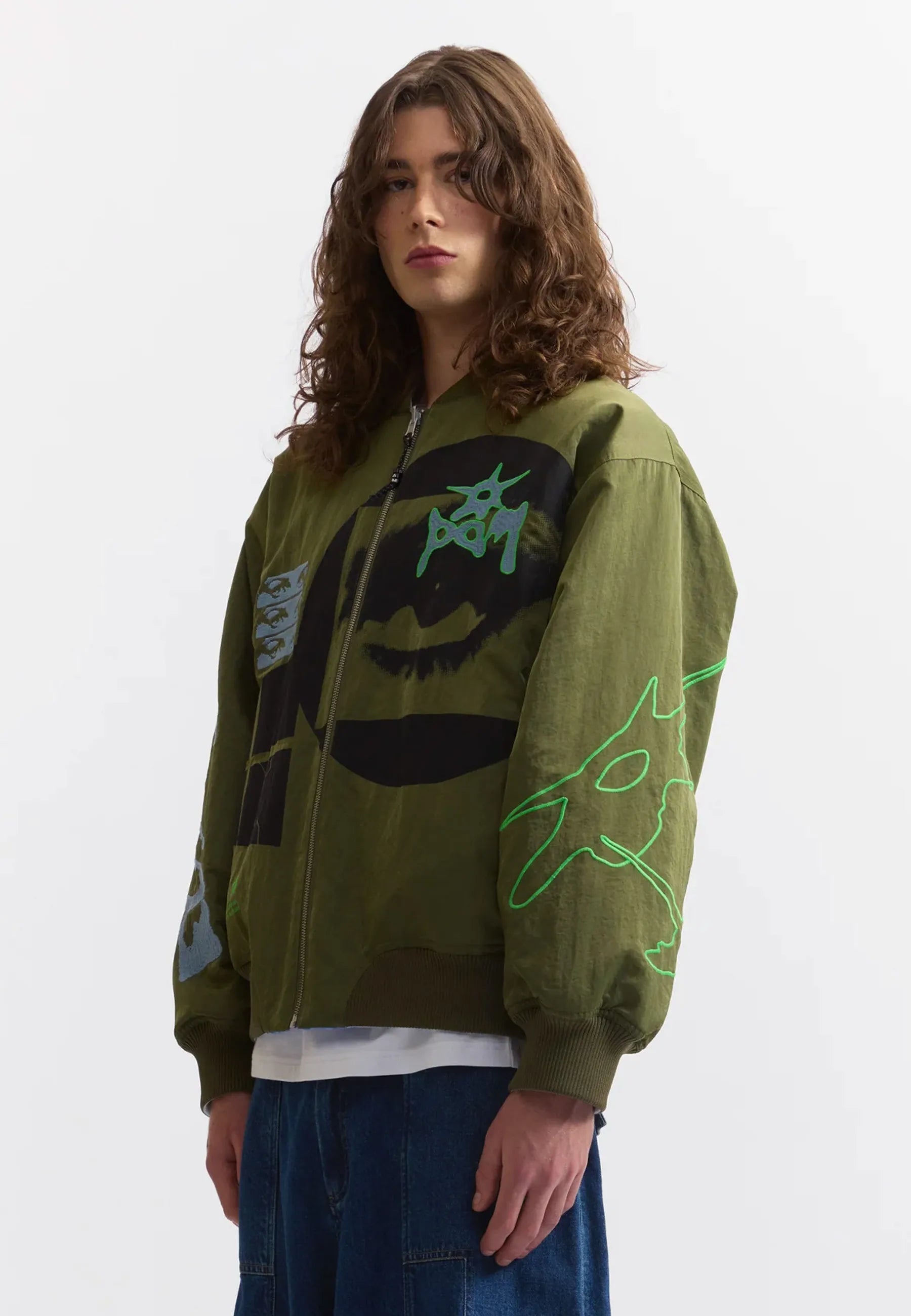 The Eyes Of The Soul Bomber Jacket - Army Green