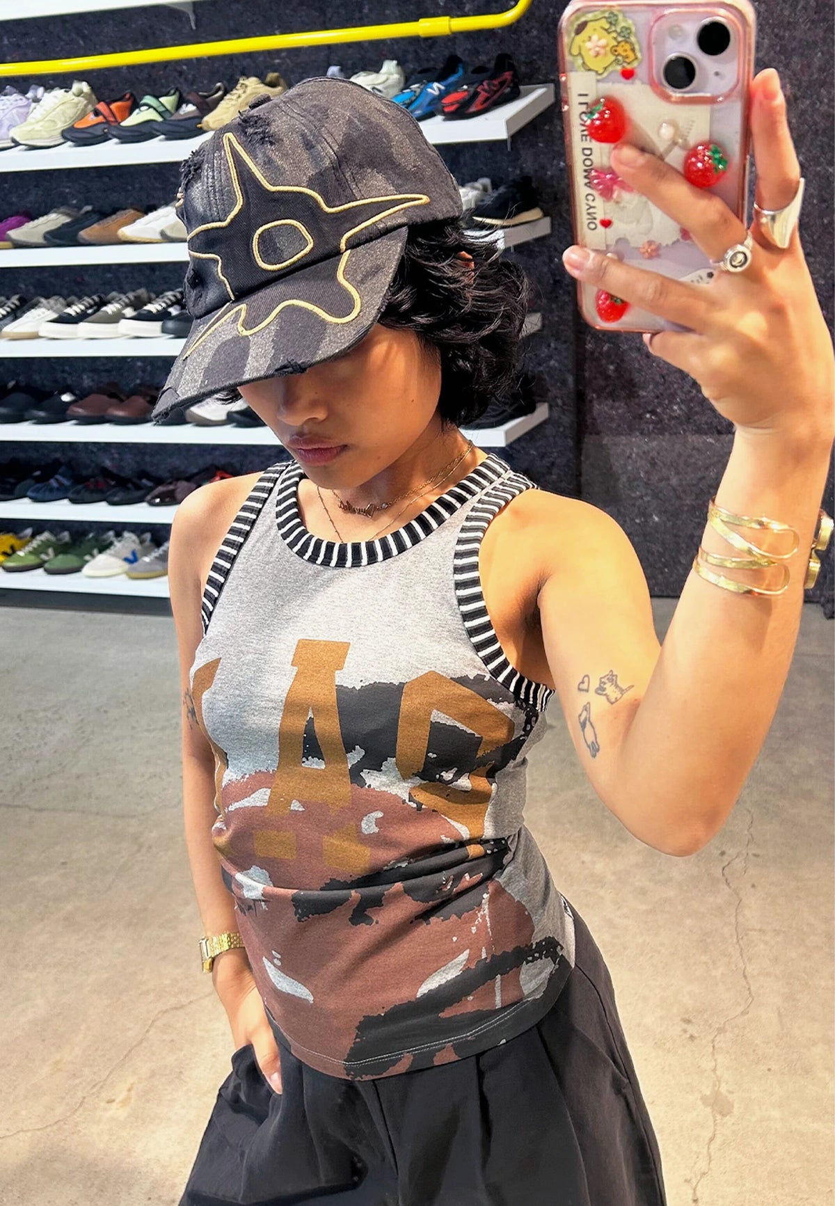 Eyezzz Racer Tank - Grey Marle
