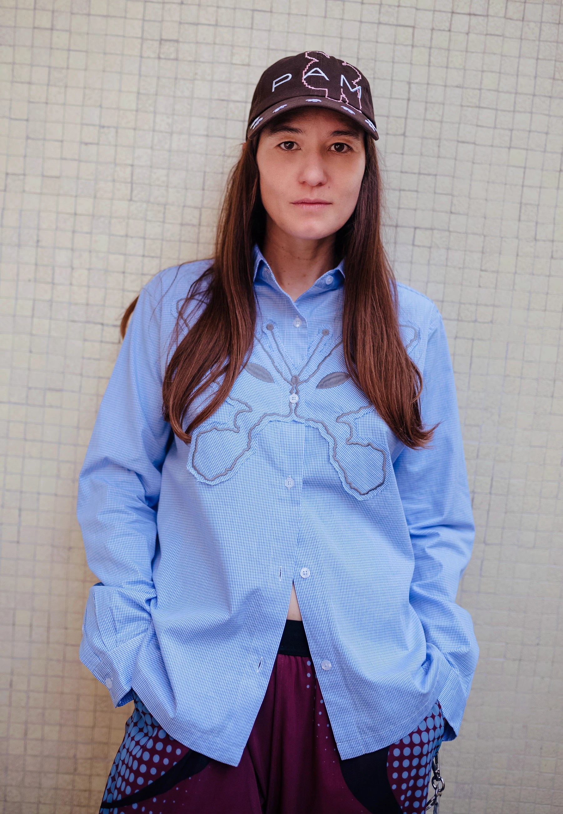 Alien Kiss Gingham Shirt - Powder Blue Gingham