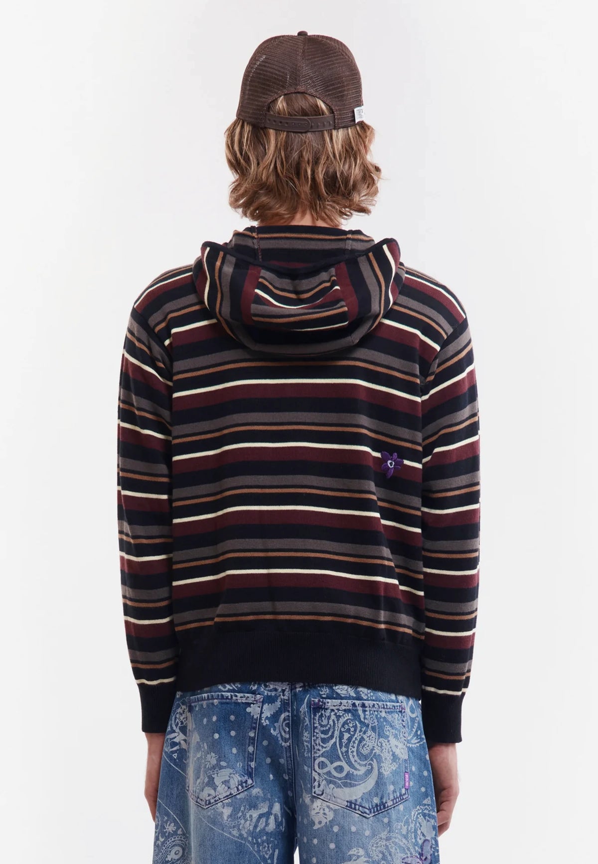 Names Go By Hooded Zip Thru Knit - Multi