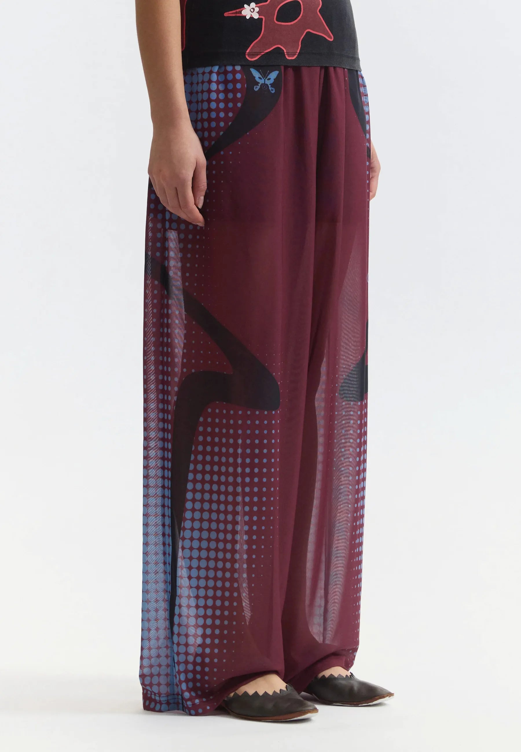 Stipple Mesh Pants - Brick Red
