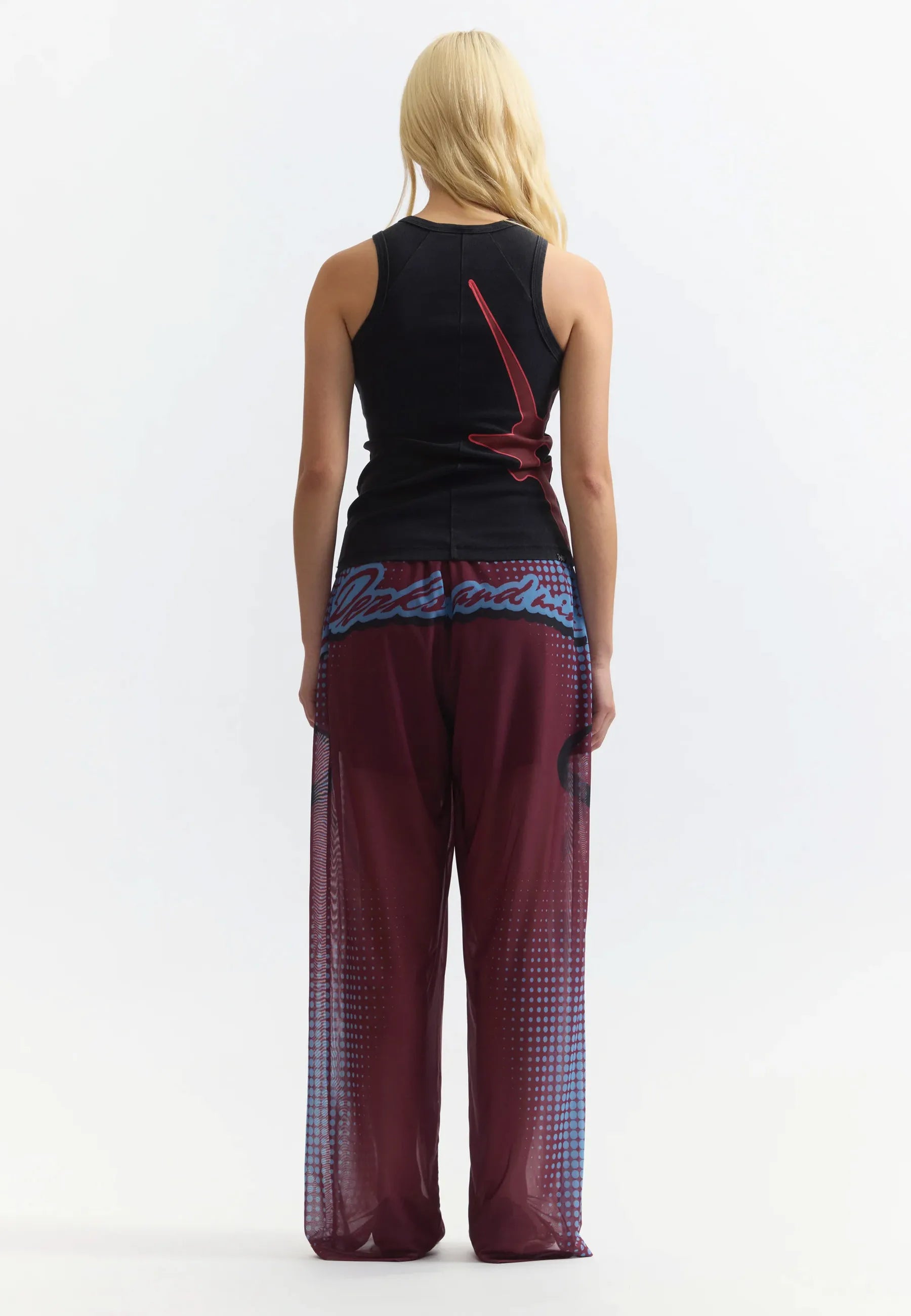 Stipple Mesh Pants - Brick Red