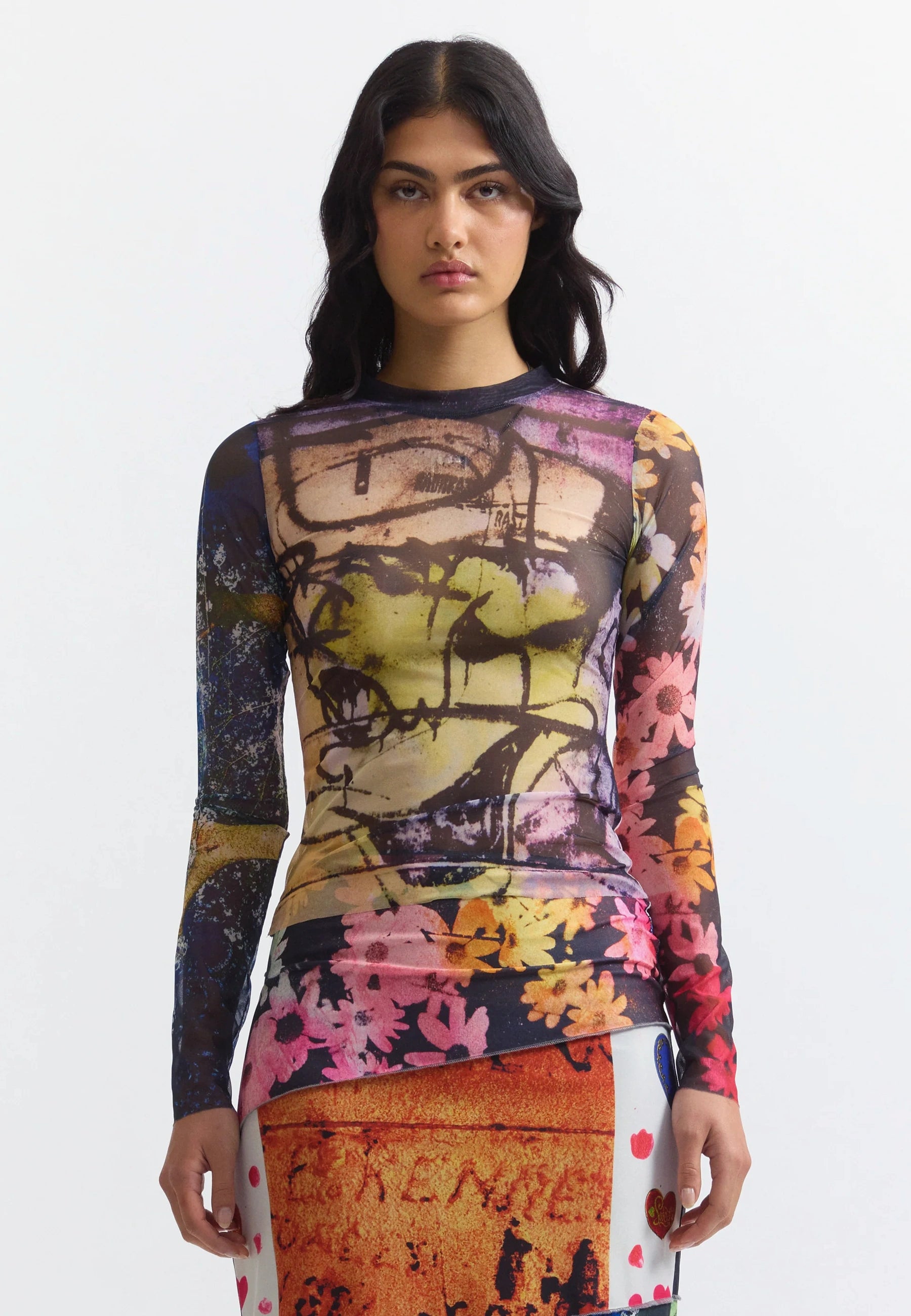 Joshua Gordon Photo Mesh Top - Multi