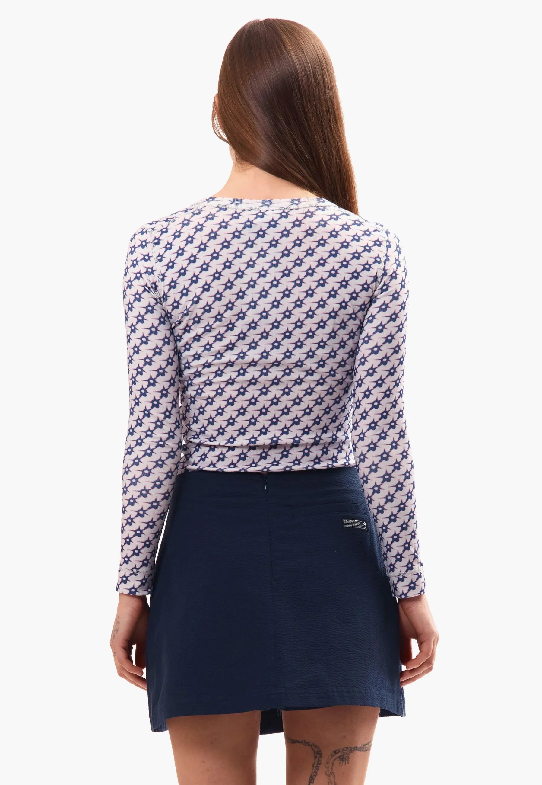 Gestures Skort Seer Sucker - Navy