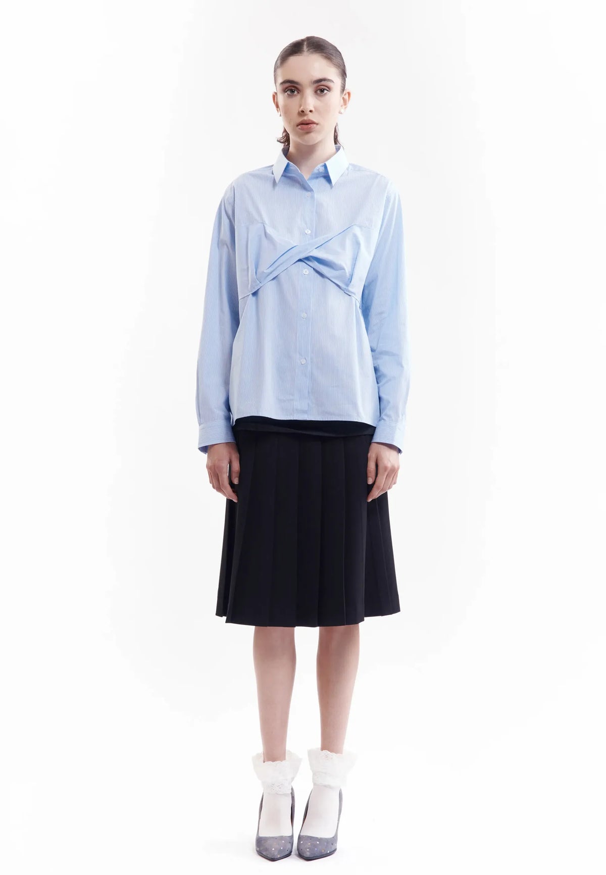 Wave Field Striped Shirt - Blue Stripe