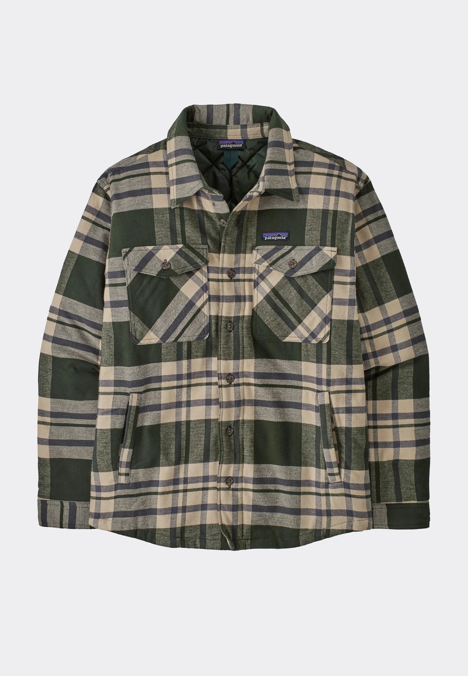 Insulated Fjord Flannel Shirt - Ashore/Old Growth Green