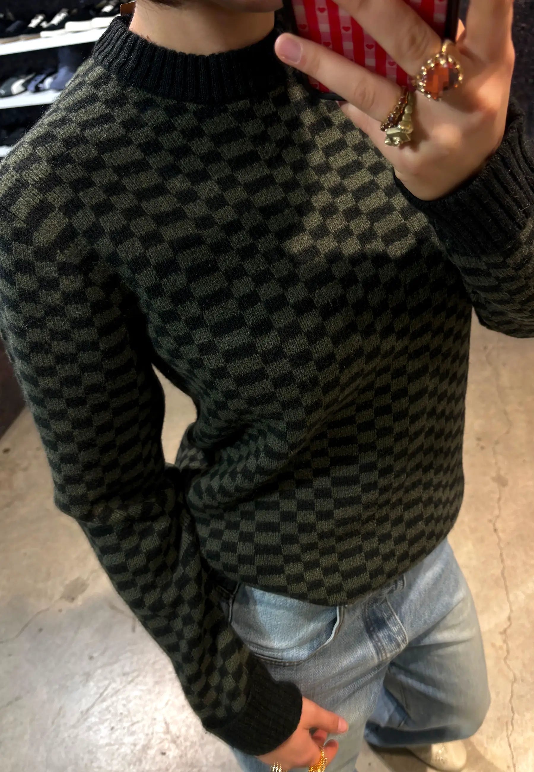 Recycled Wool Blend Sweater - Finned/Old Growth Green