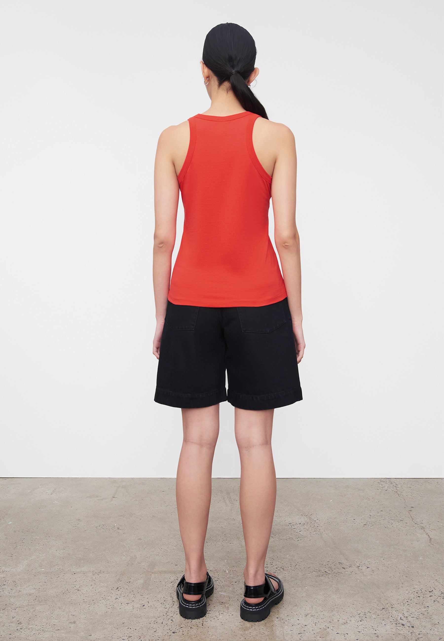 Racer Back Singlet - Neon Red