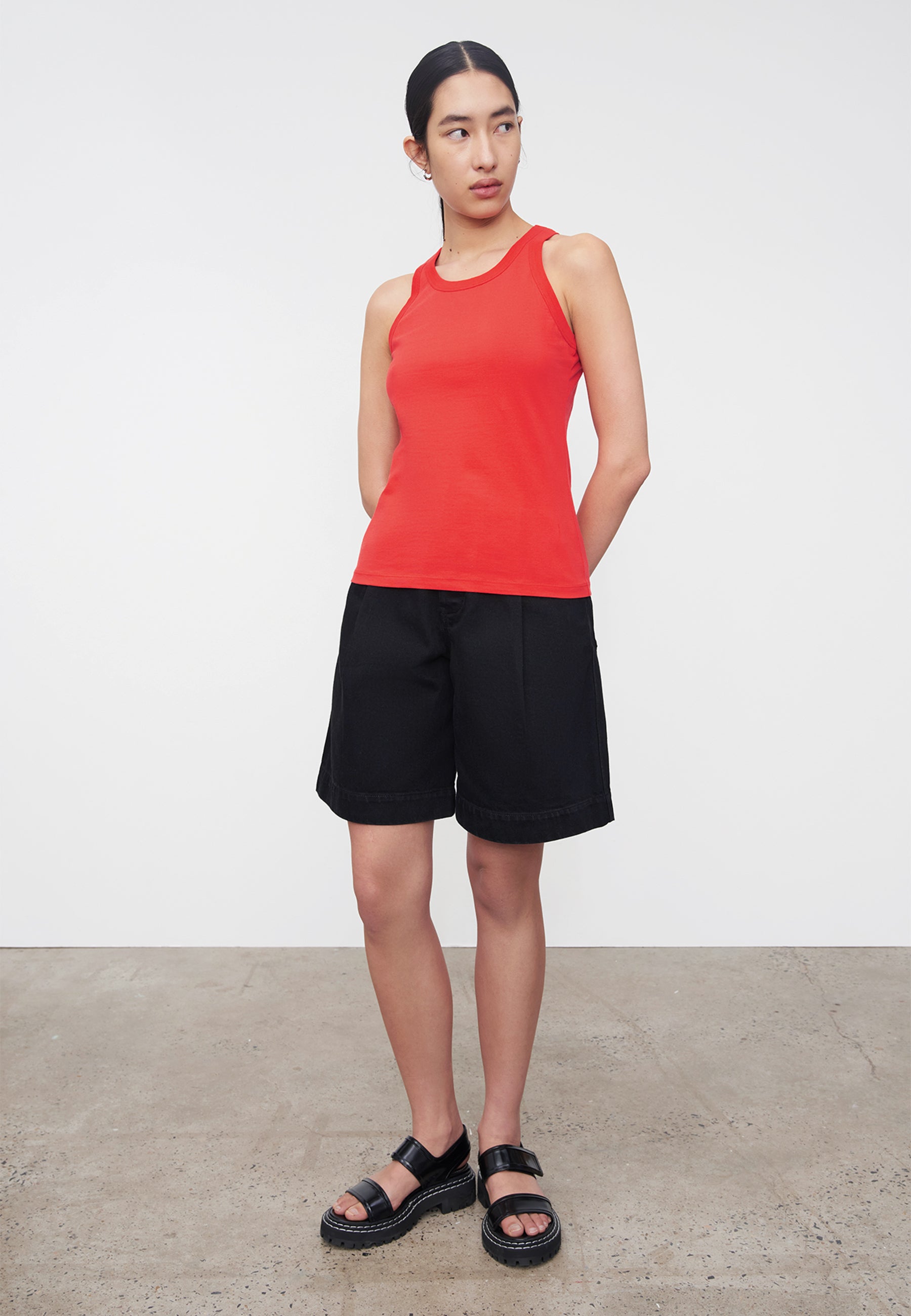 Racer Back Singlet - Neon Red