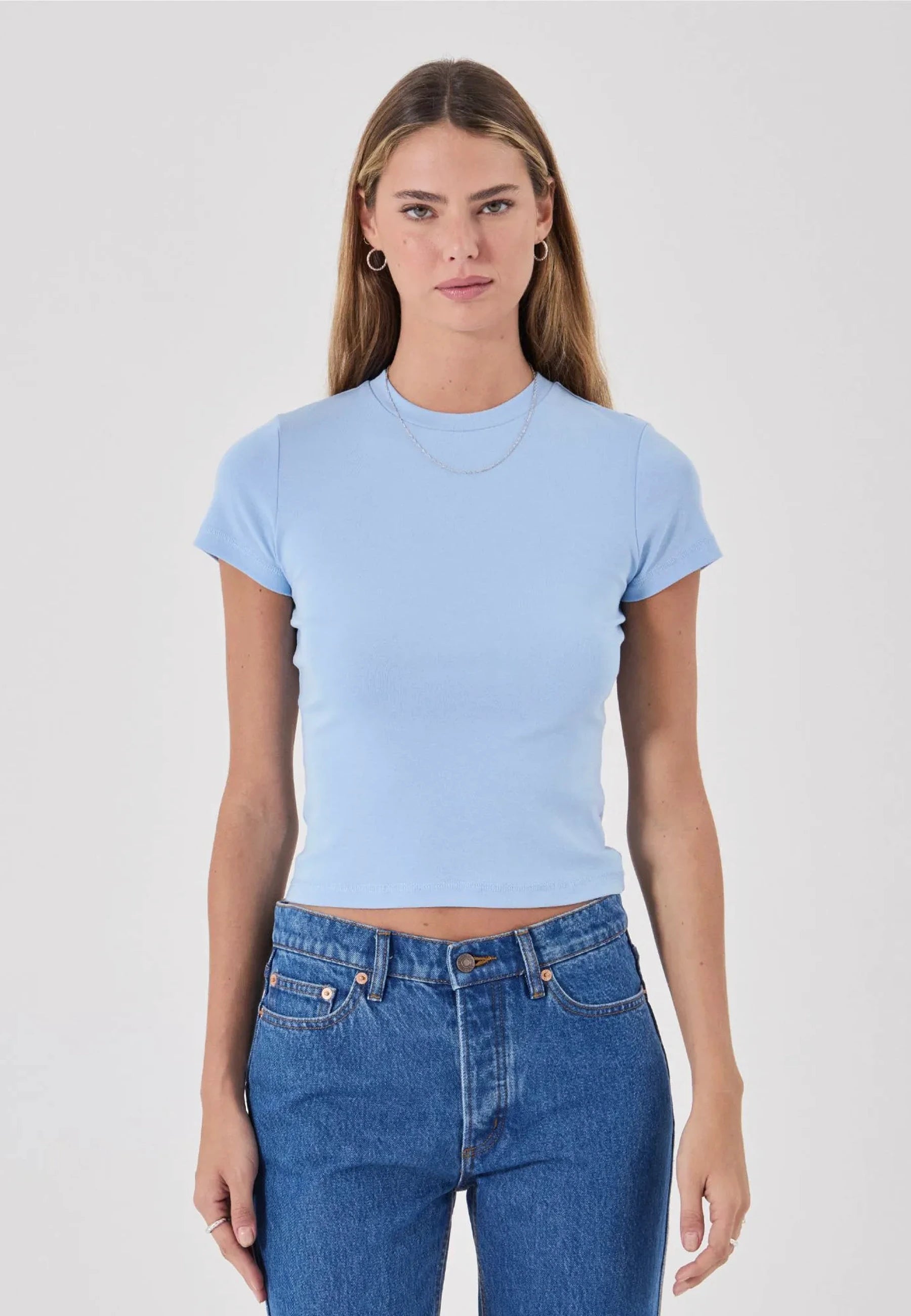 Baby Tee Plain - Soft Blue