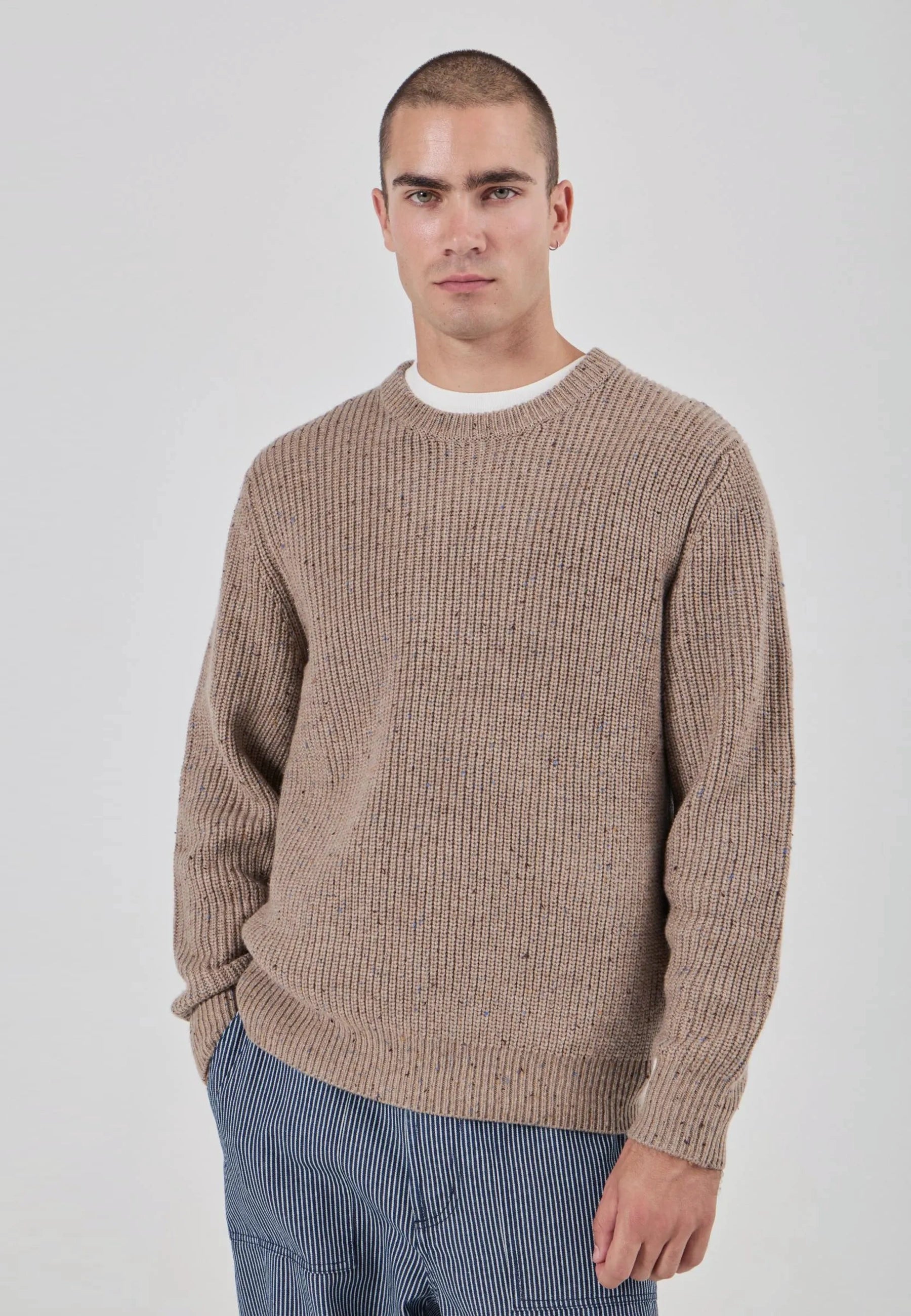 Fishermans Tweed Crew - Linseed