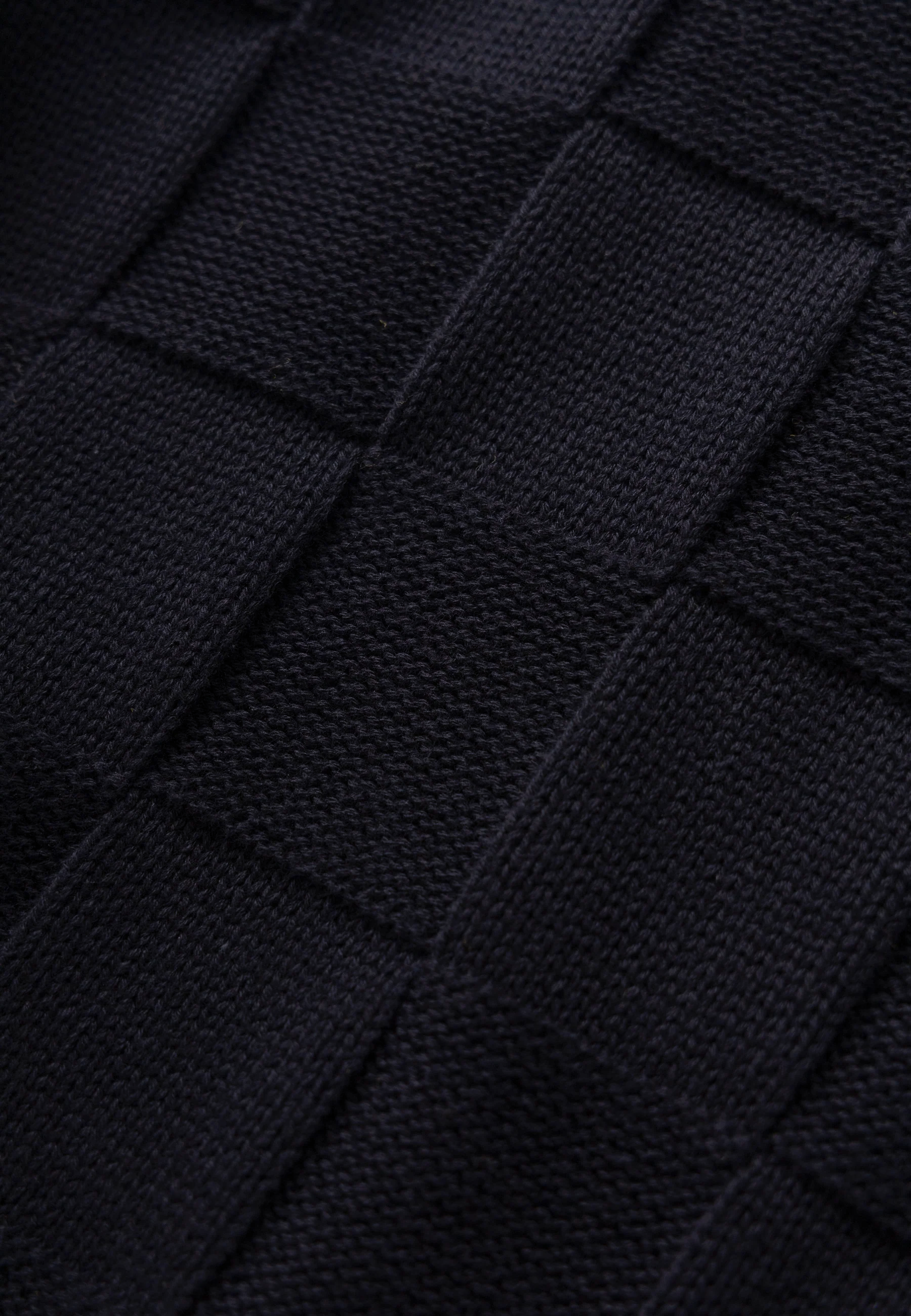 Check Knit Crewneck - Black