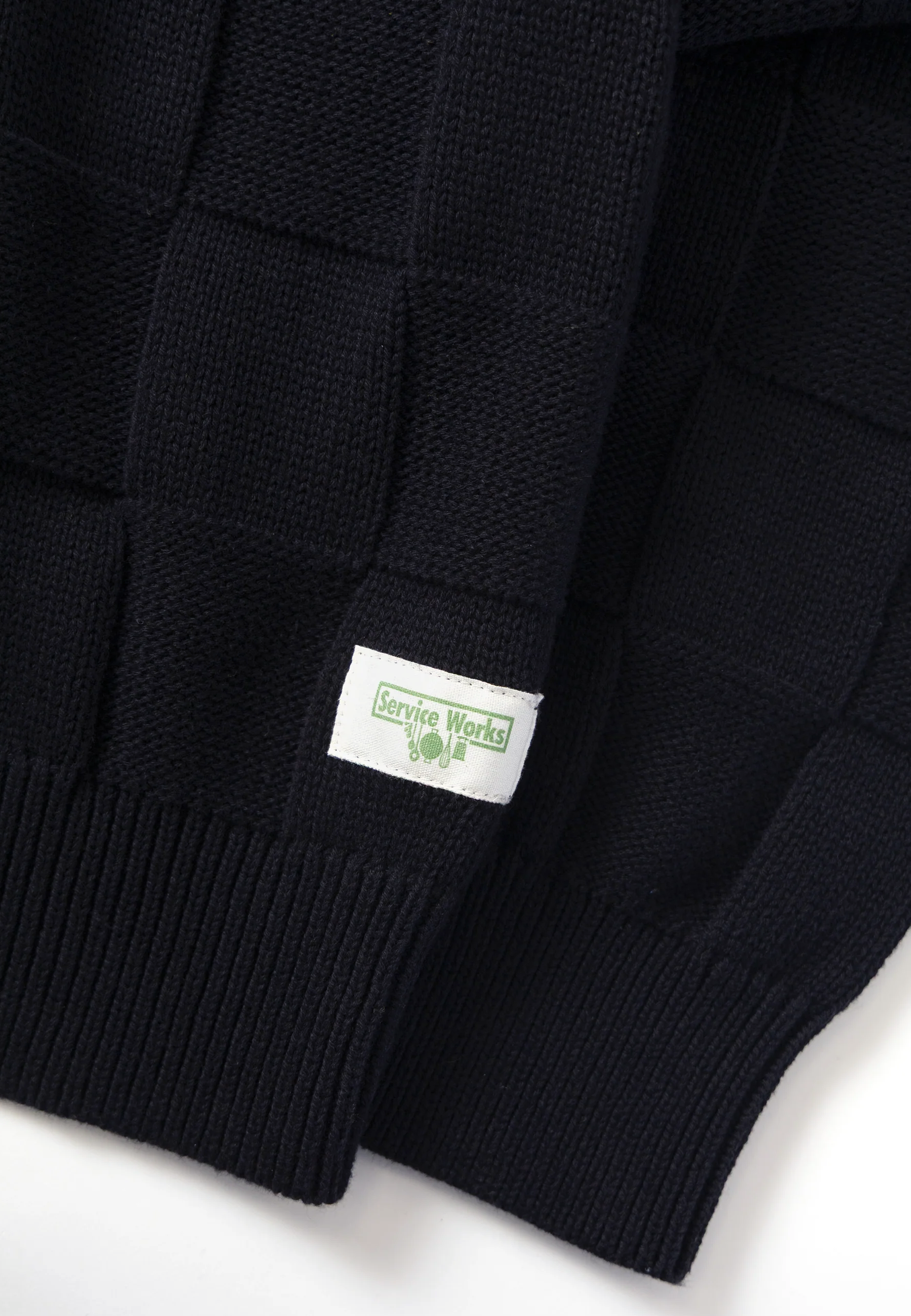 Check Knit Crewneck - Black