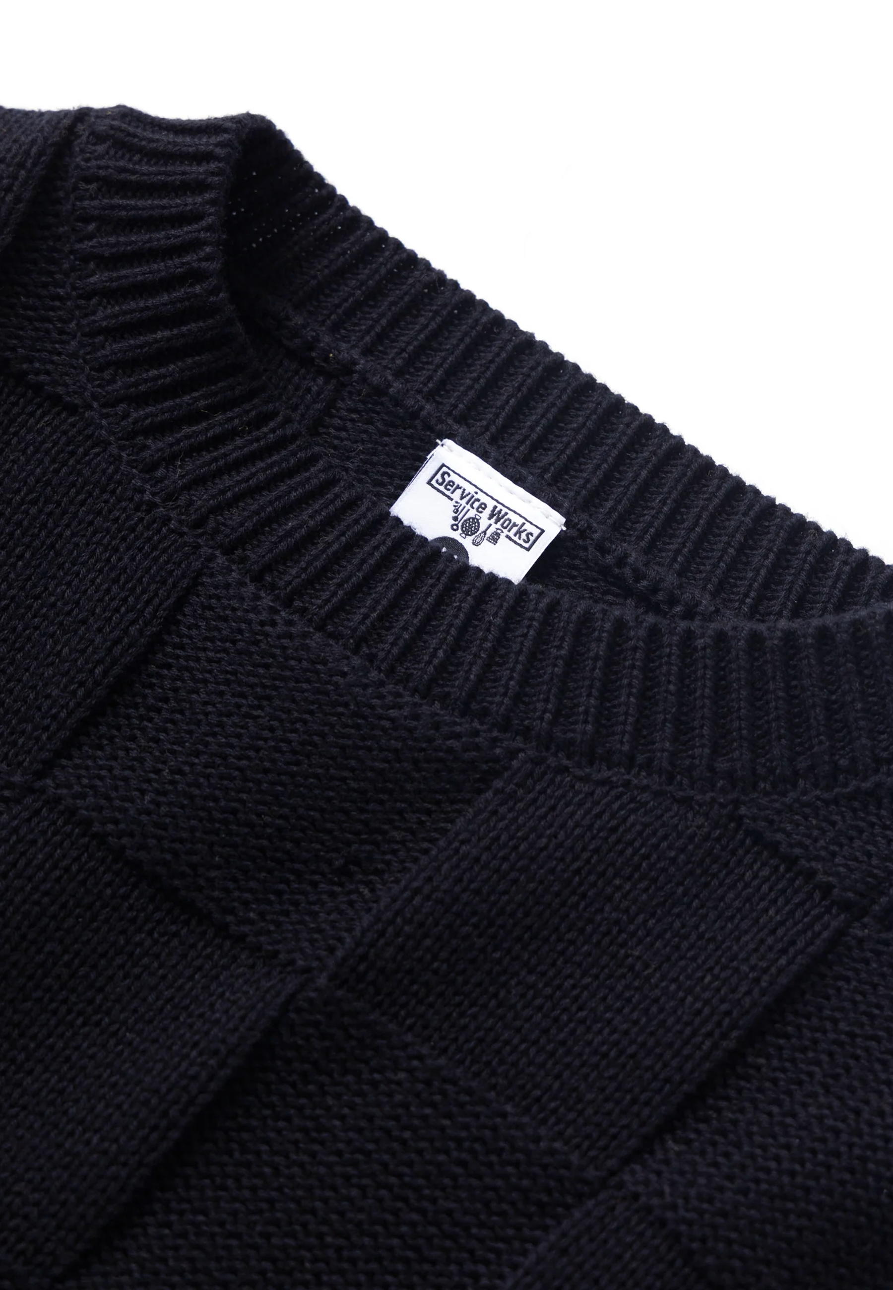 Check Knit Crewneck - Black