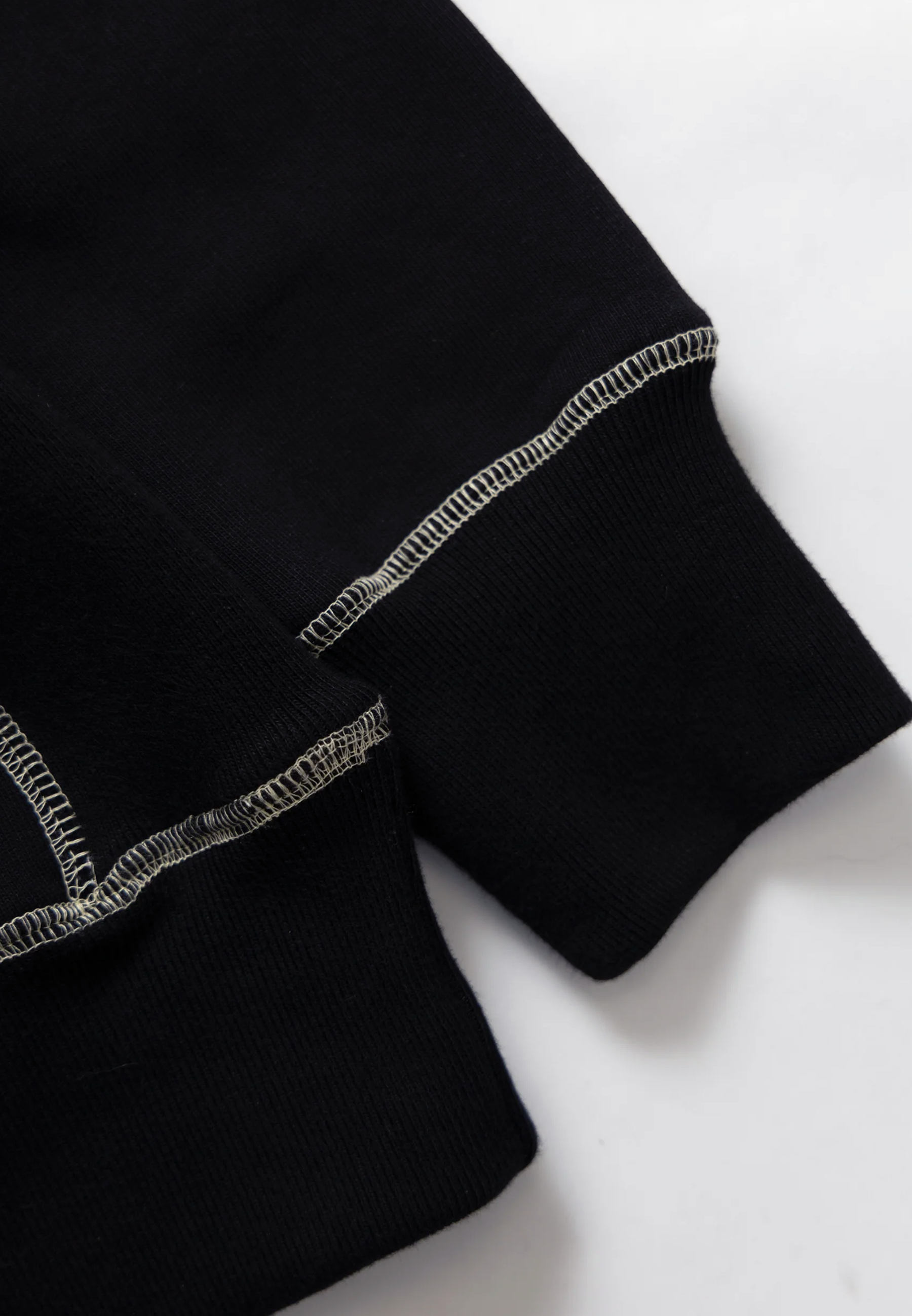 Contrast Stitch Hoodie - Black