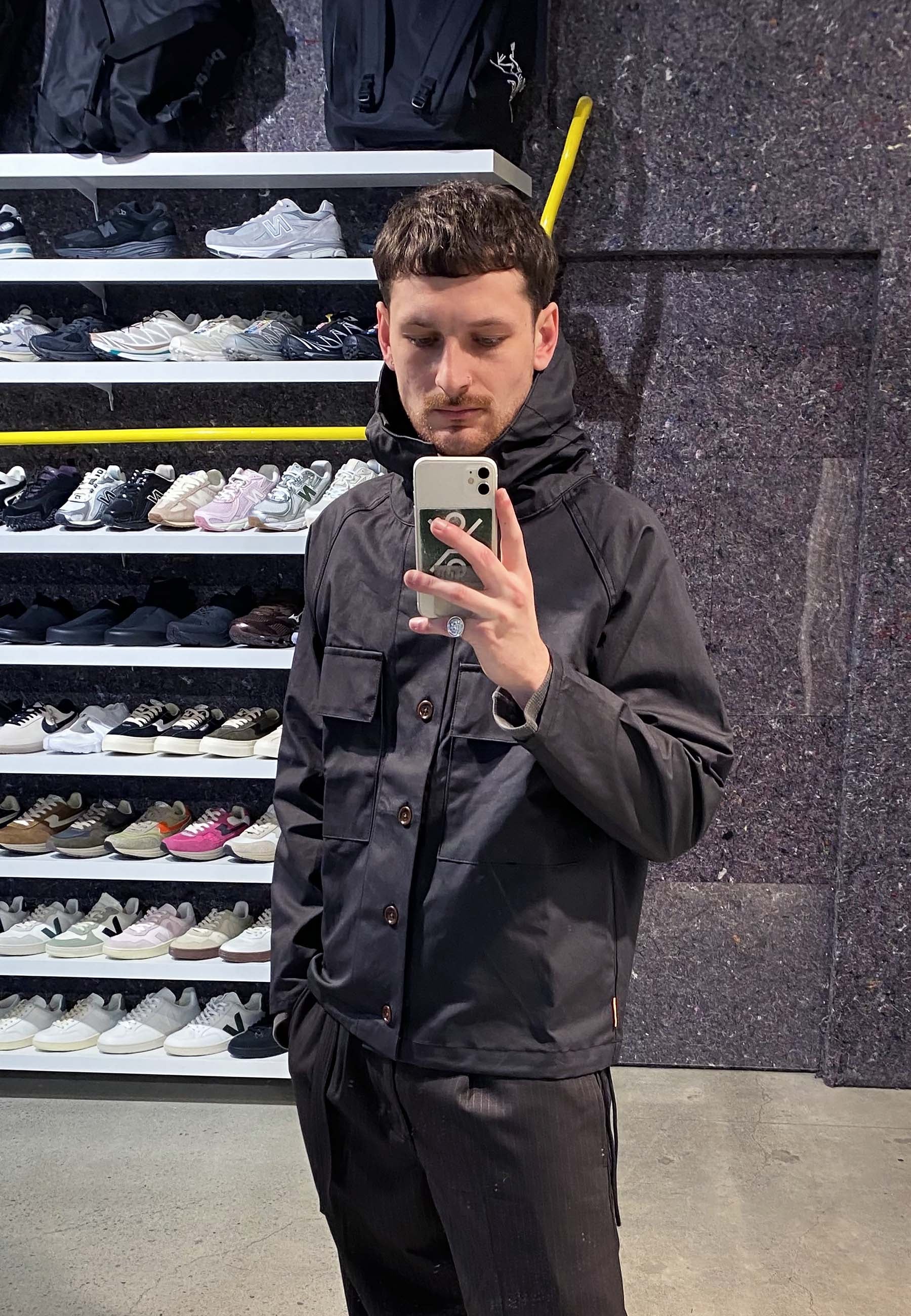 Waxed Cotton Allotment Parka - Black