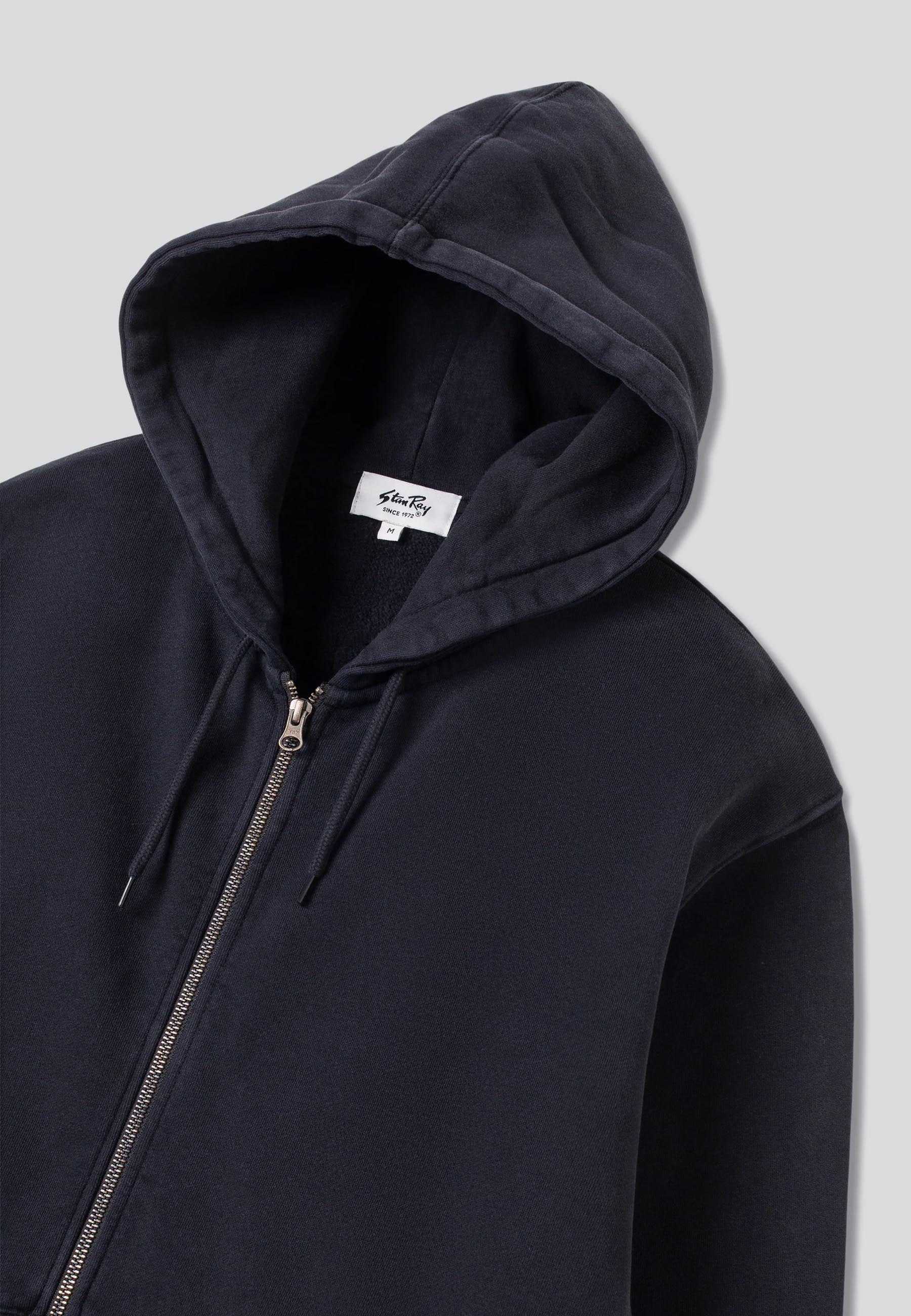 Patch Zip Hood - Washed Black