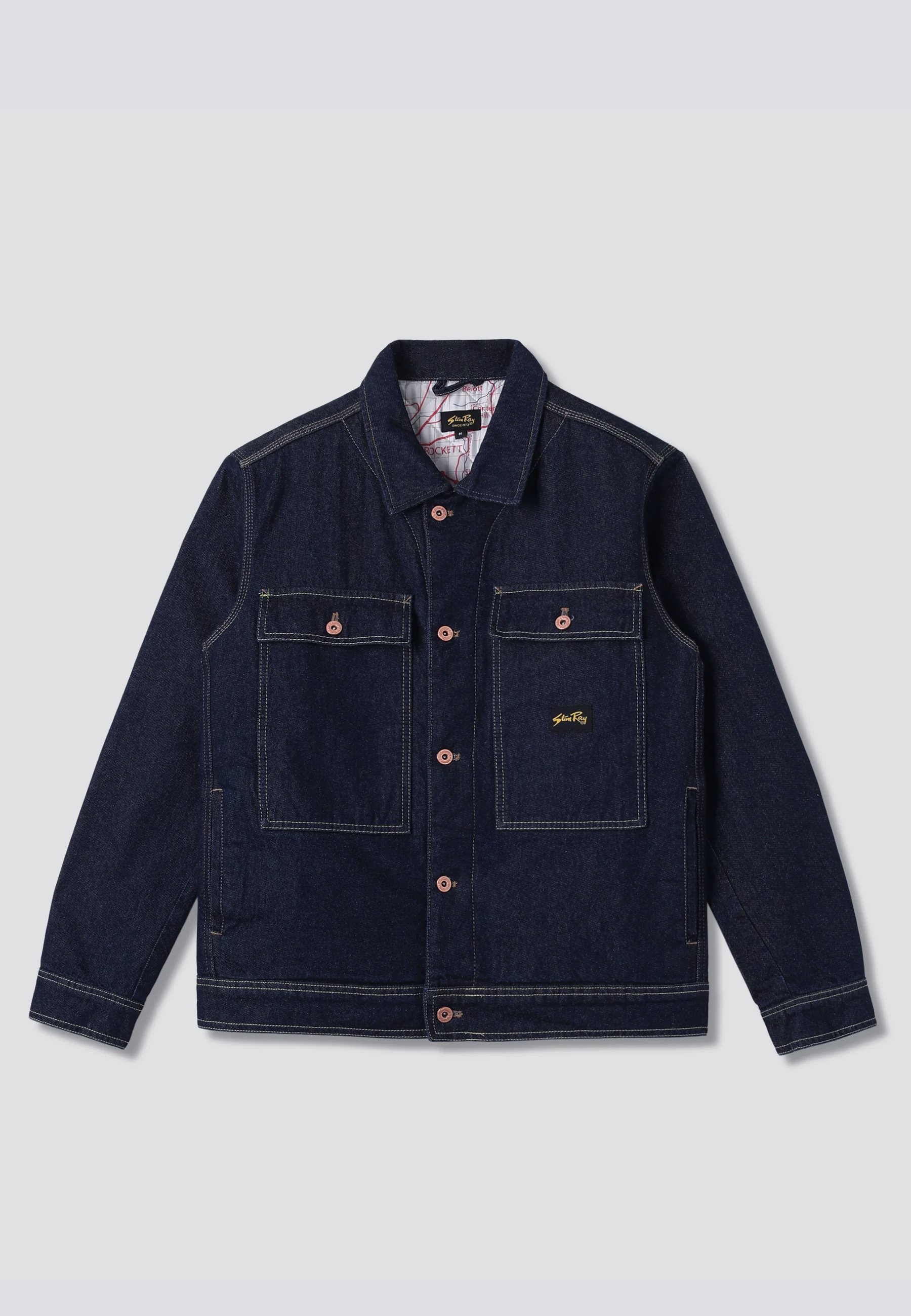 Lined Trucker Jacket - Single Rinse Denim
