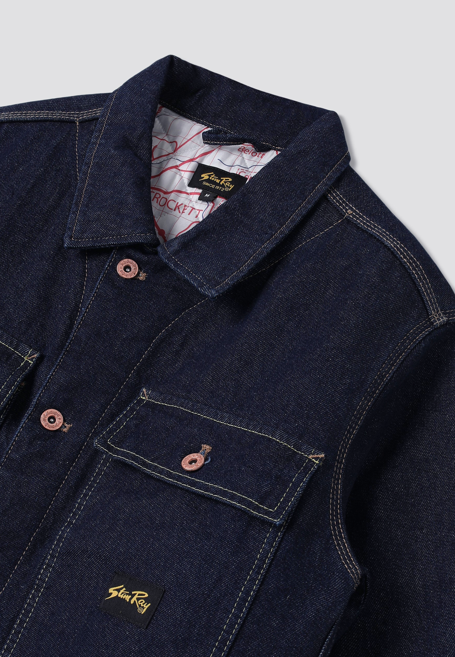 Lined Trucker Jacket - Single Rinse Denim