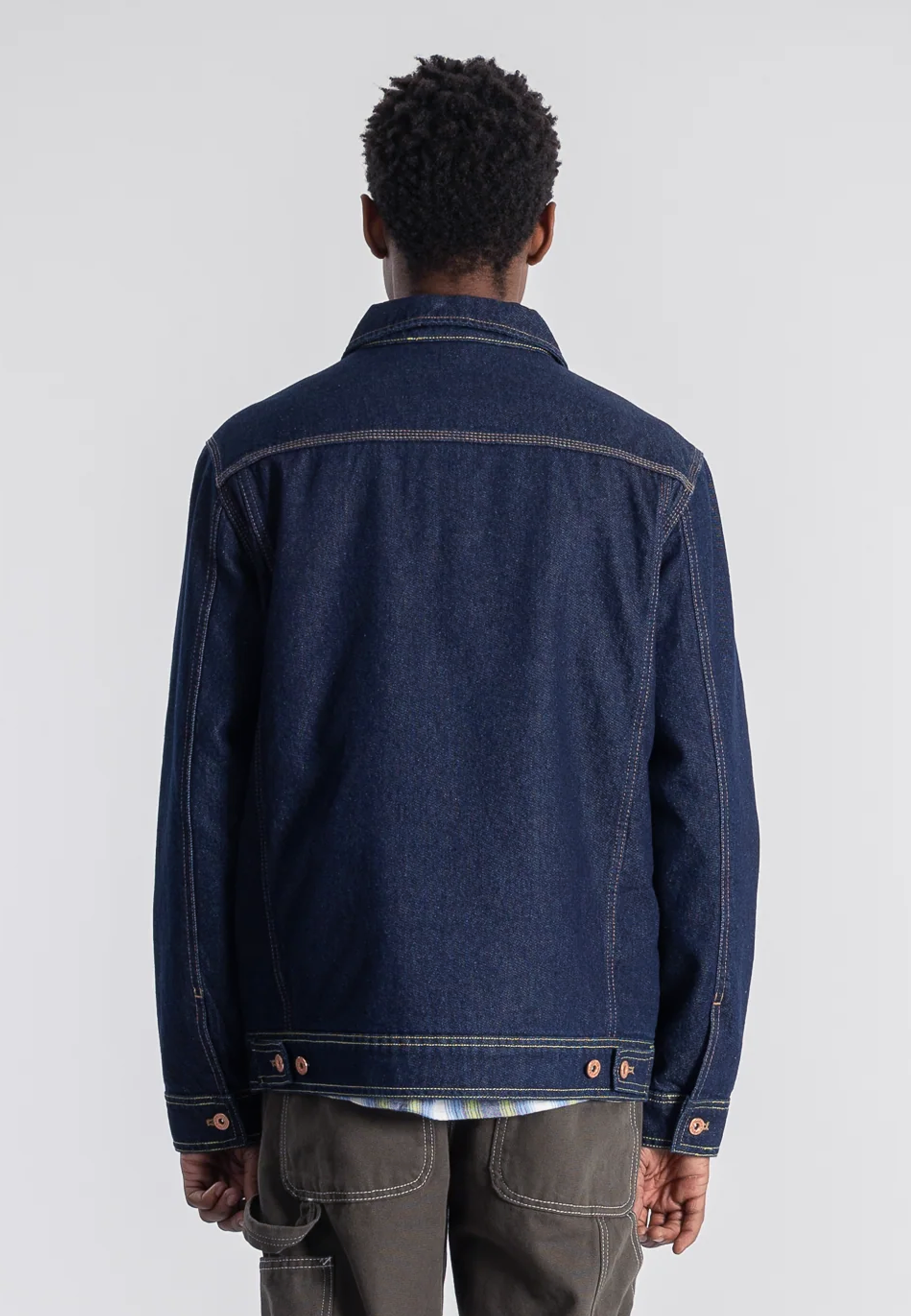 Lined Trucker Jacket - Single Rinse Denim