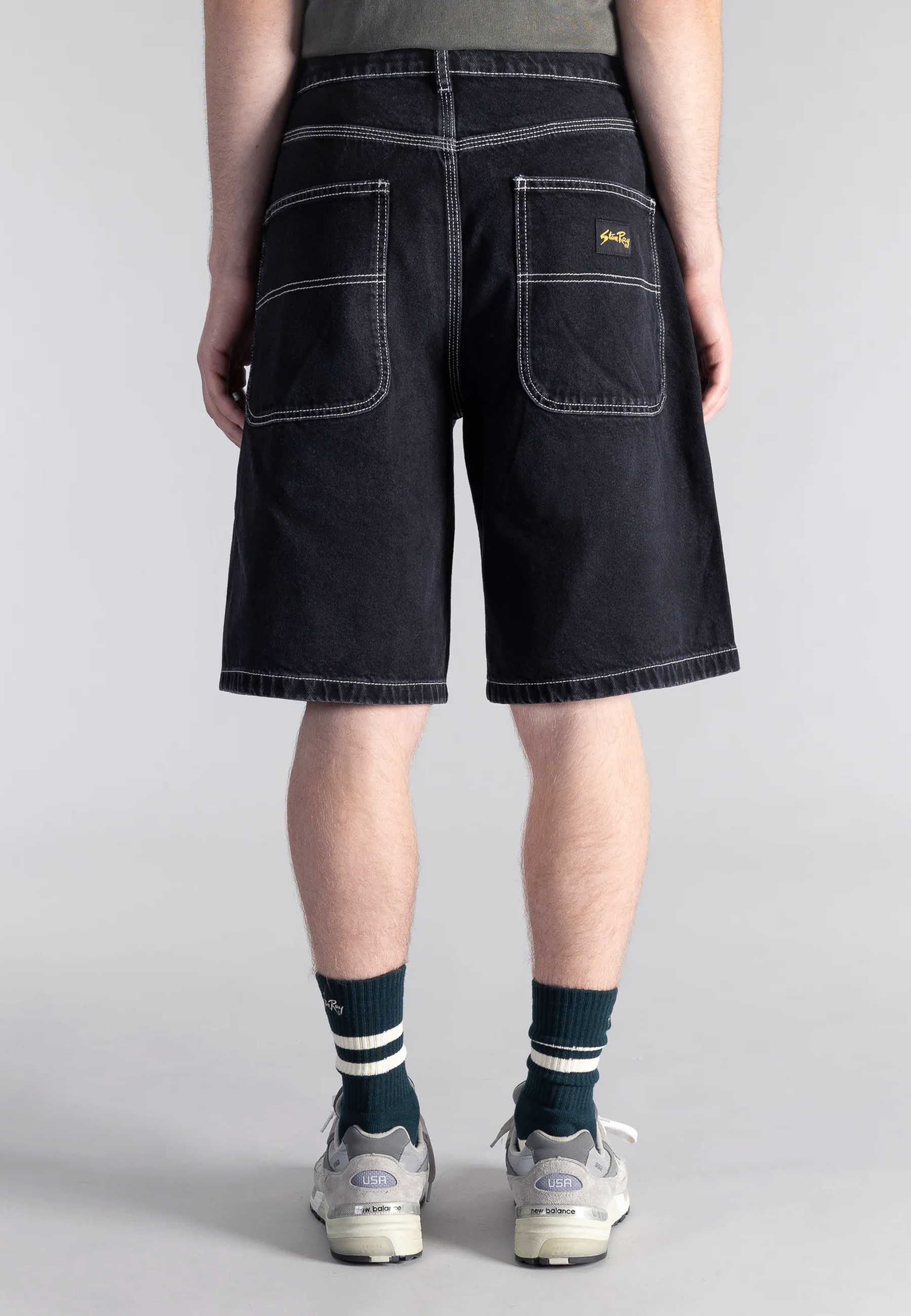 Wide 5 Shorts - Stonewashed Black Denim