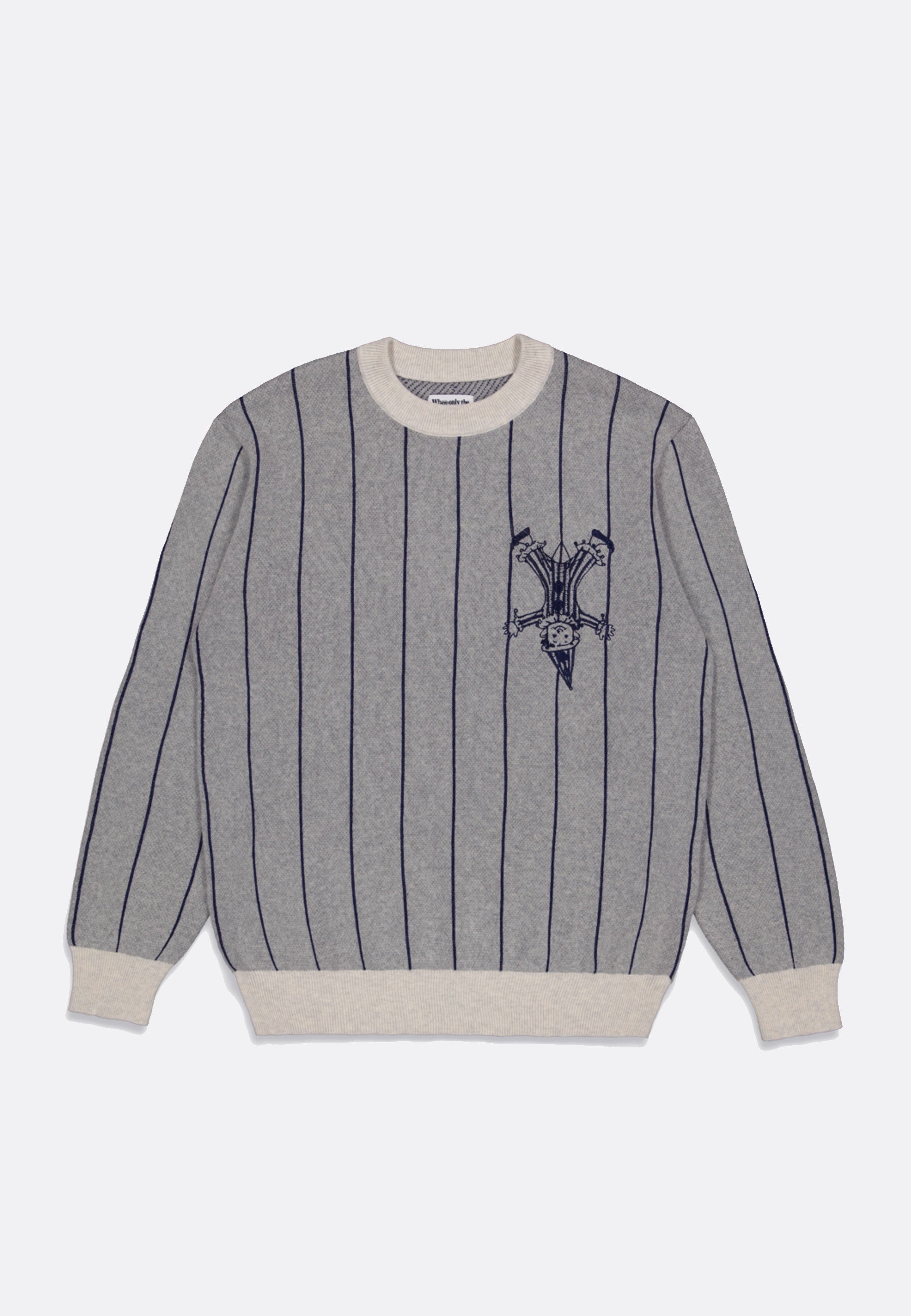 Joker Knitted Sweater - Grey/Navy Stripe