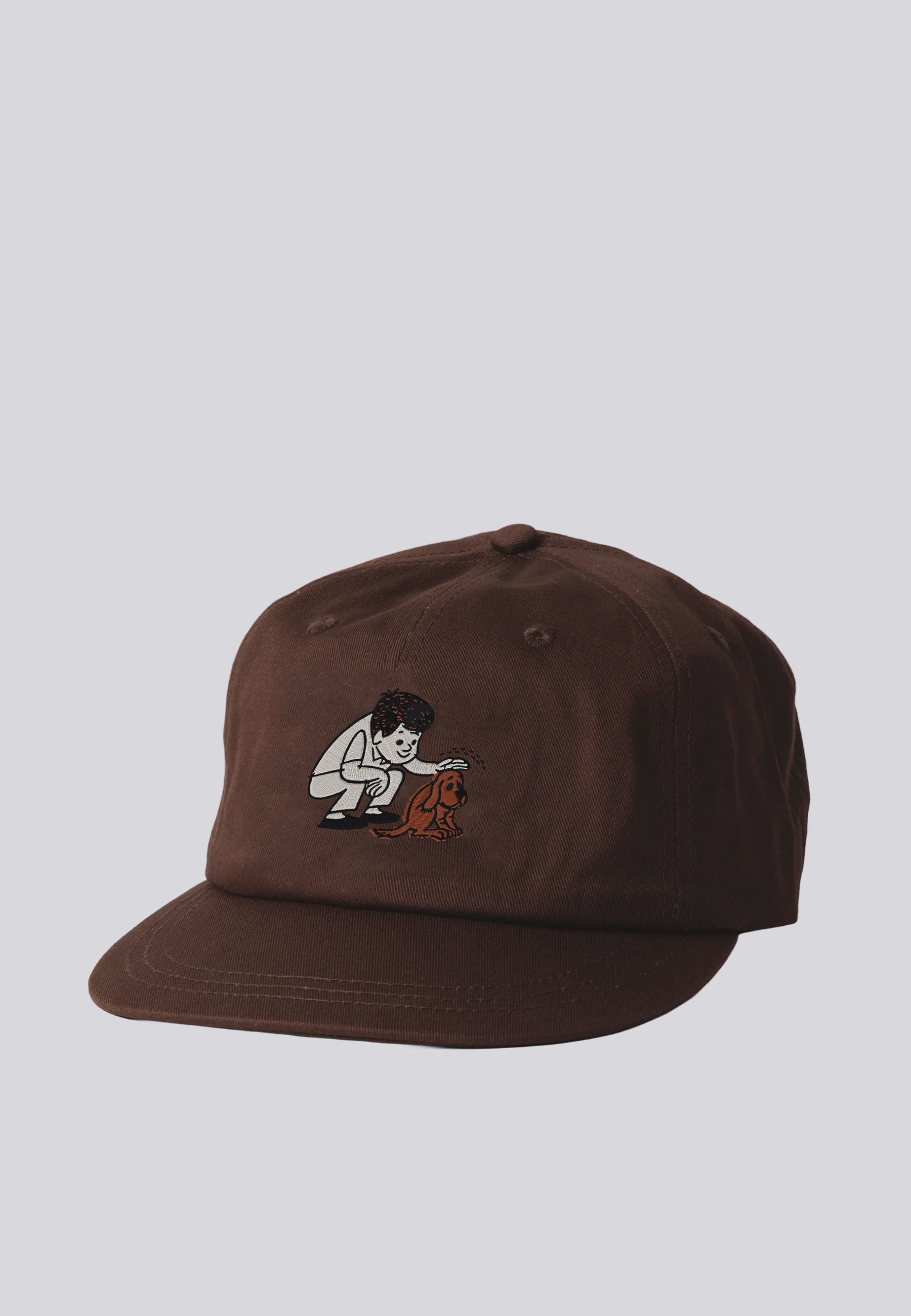 Pet The Puppy 5 Panel Cap - Brown