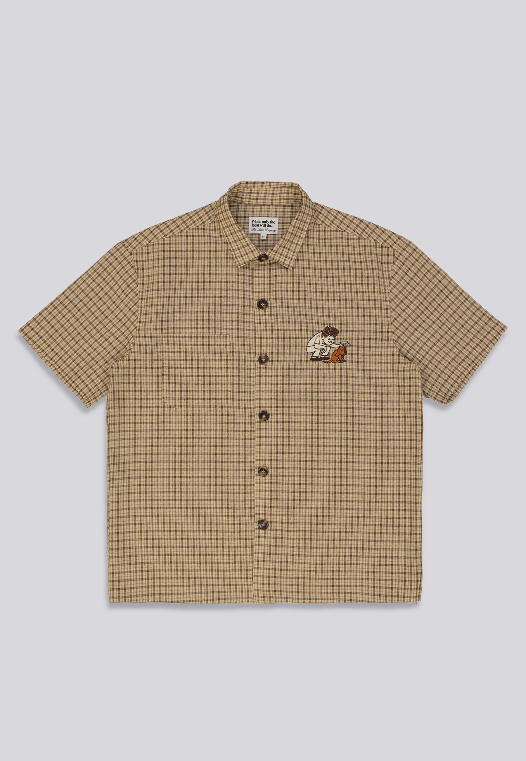 Pet The Puppy Shirt - Brown Check