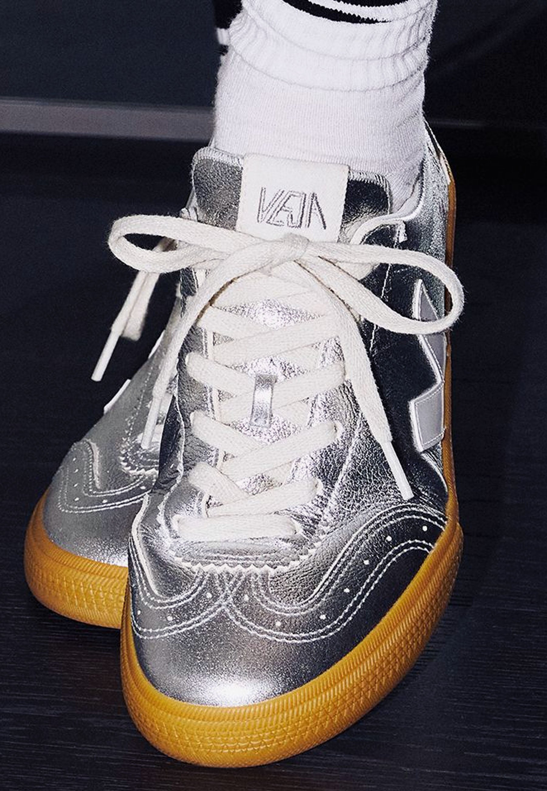 NK x Volley Chromefree Leather - Silver/White