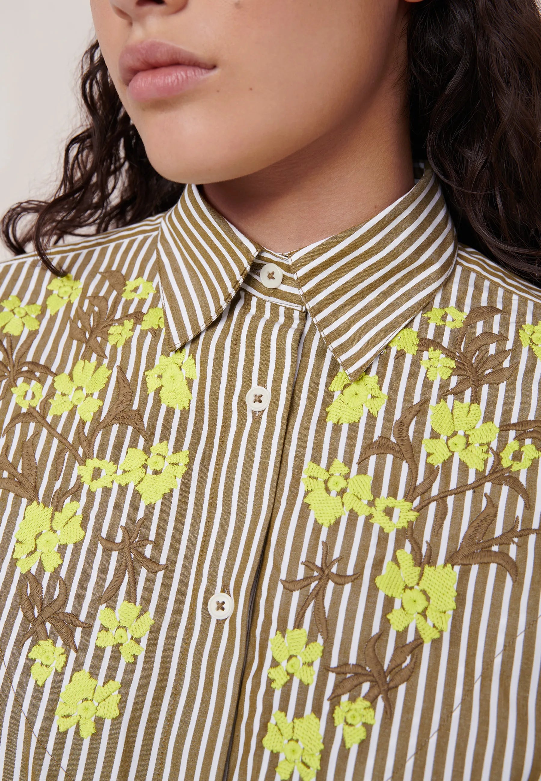 Wildflower Shirt - Treetop Stripe