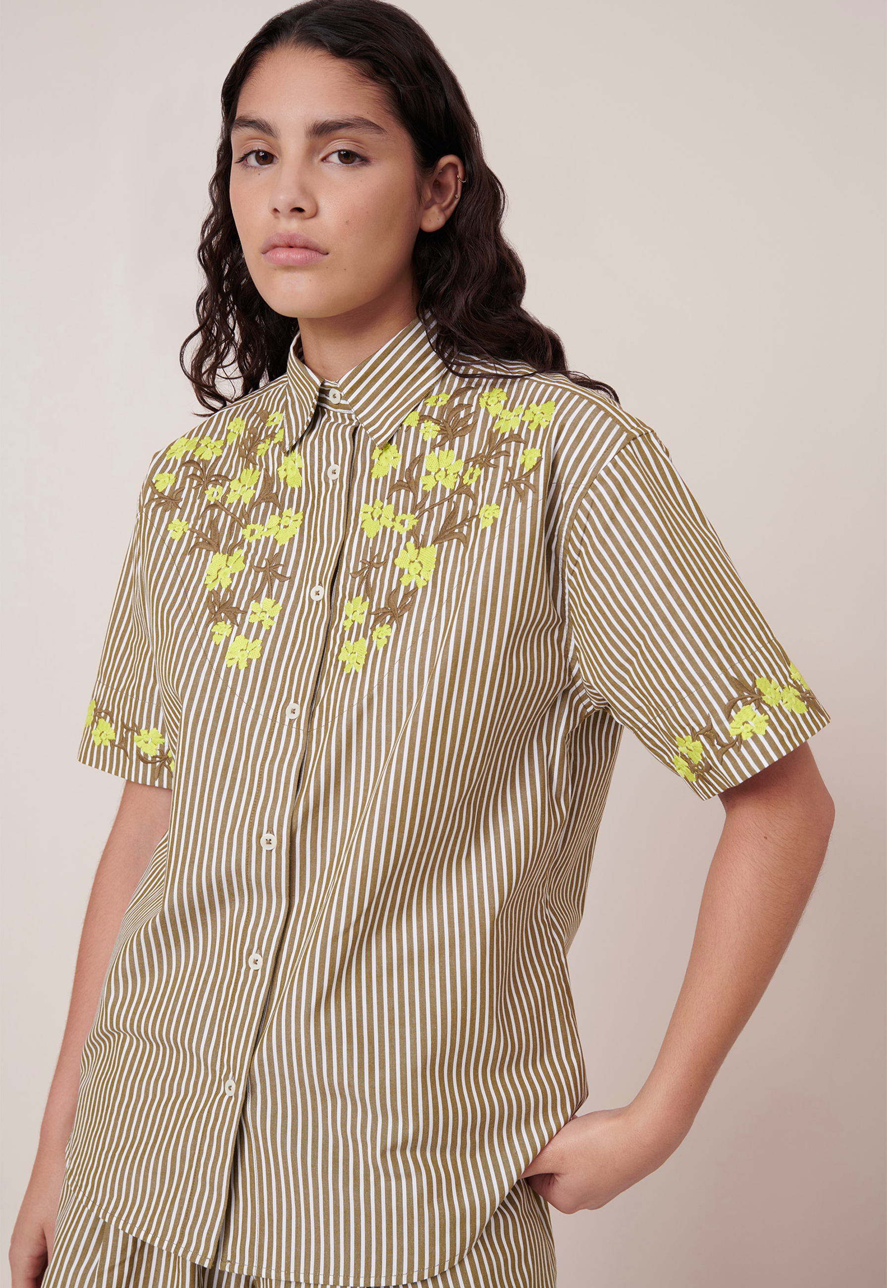Wildflower Shirt - Treetop Stripe