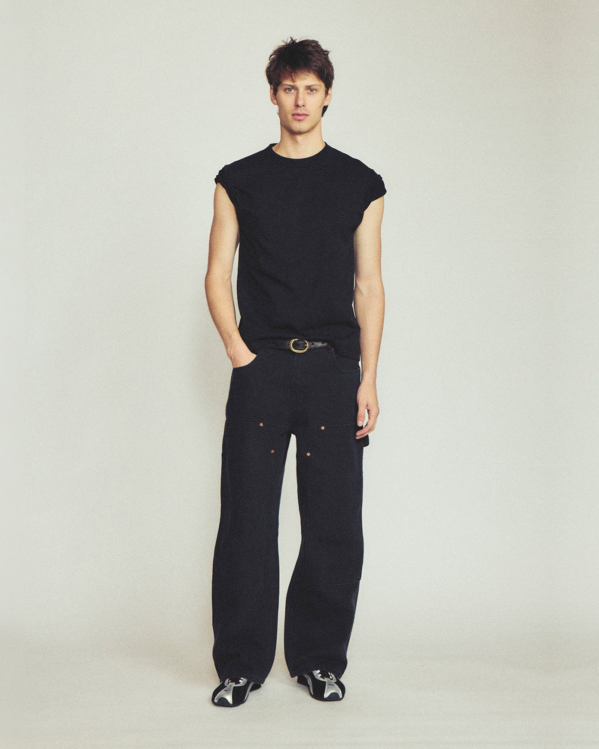 Double Knee Carpenter Pant - Used Black