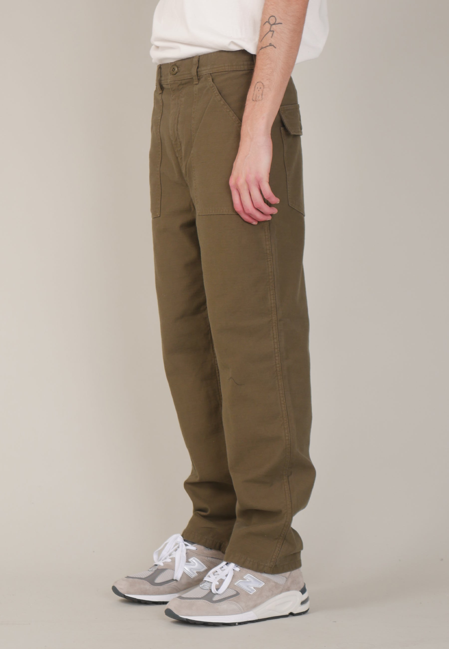 Fat Pant - Olive Sateen