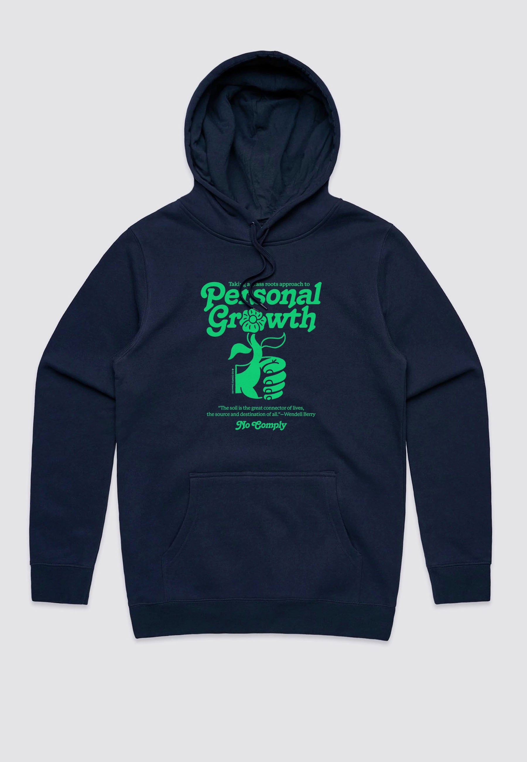 Personal Growth Hoodie - navy/green