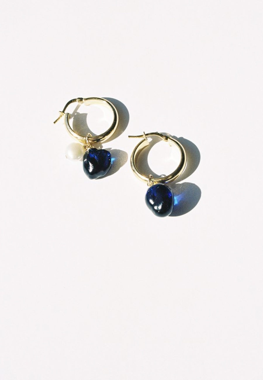 Charm Hoops - Navy