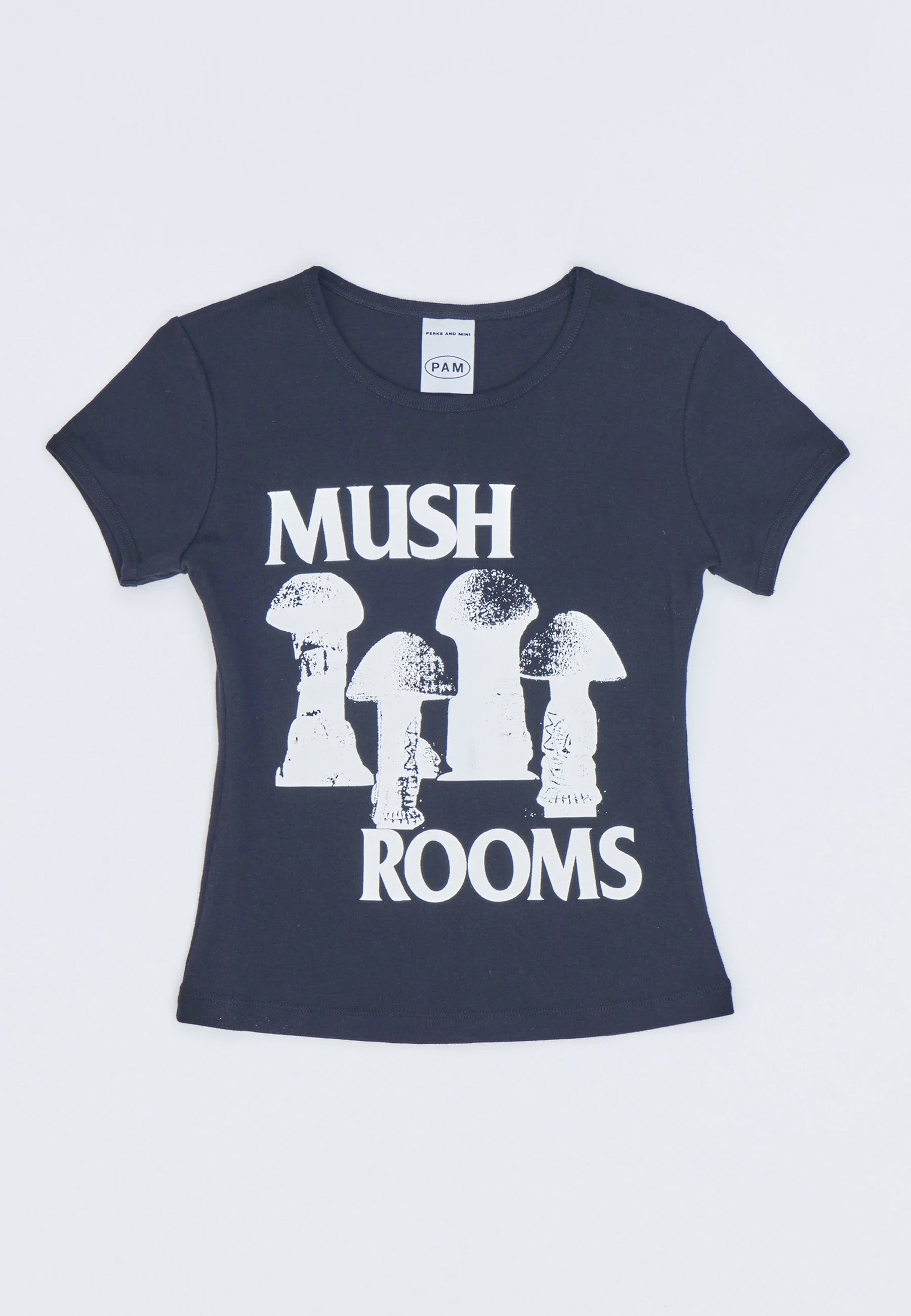 Sisi Mush Rooms Ribbed T-Shirt - black