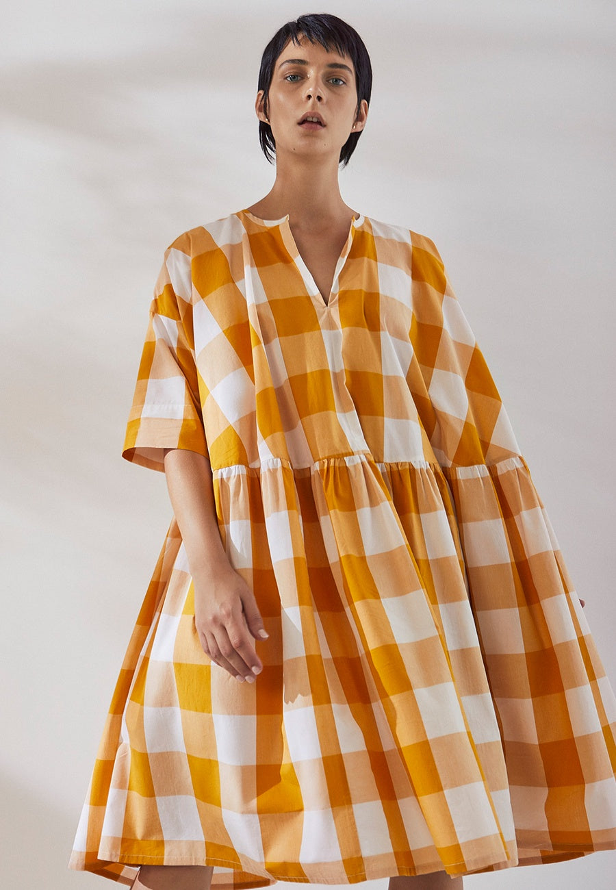 Kowtow | Sketchbook Dress - daisy check | Good As Gold, NZ