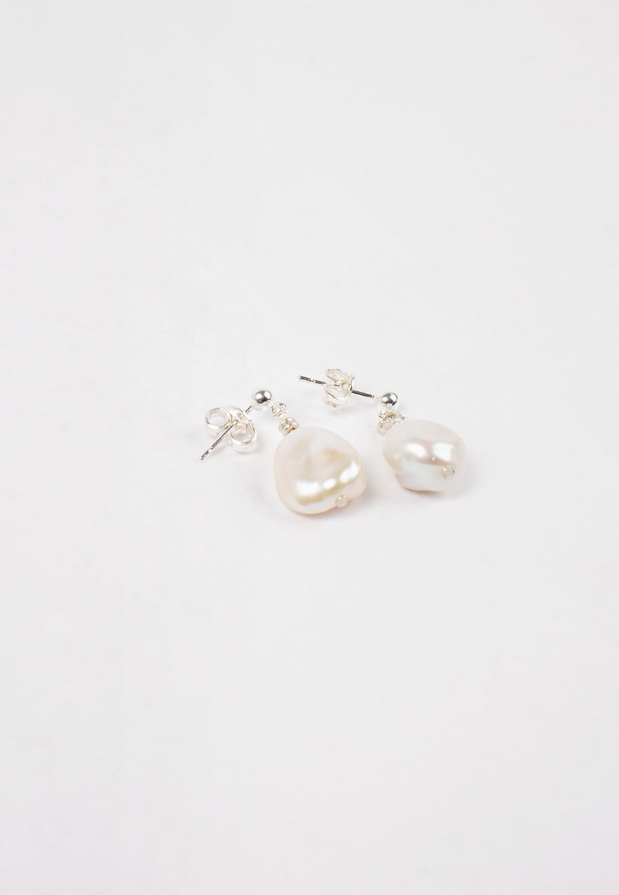 Daily Studs - Silver 12mm Pearl