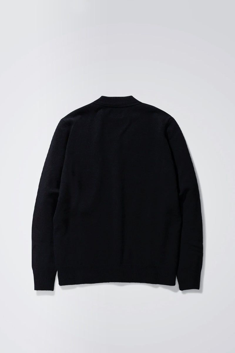 Adam Lambswool Cardigan - Black