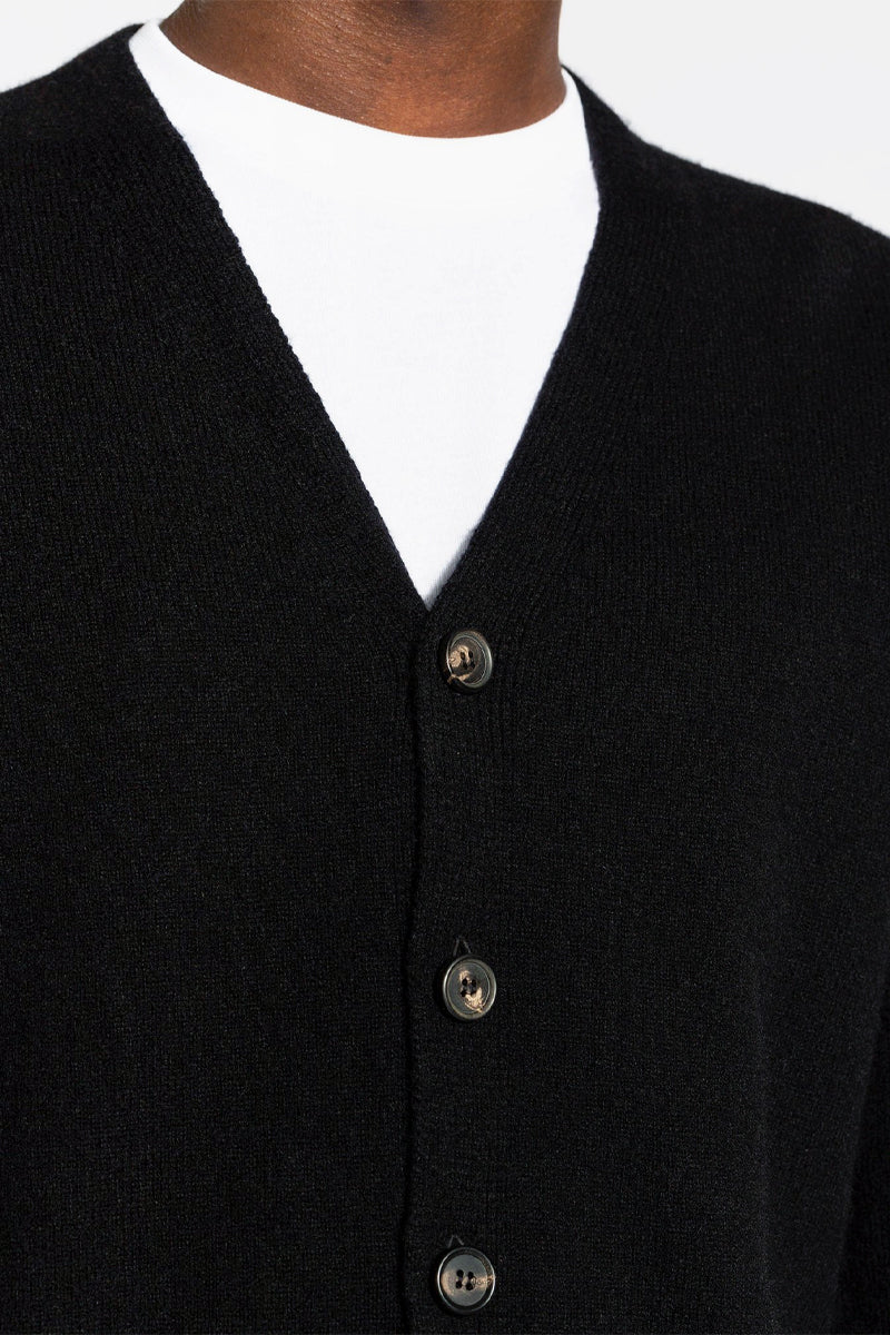 Adam Lambswool Cardigan - Black