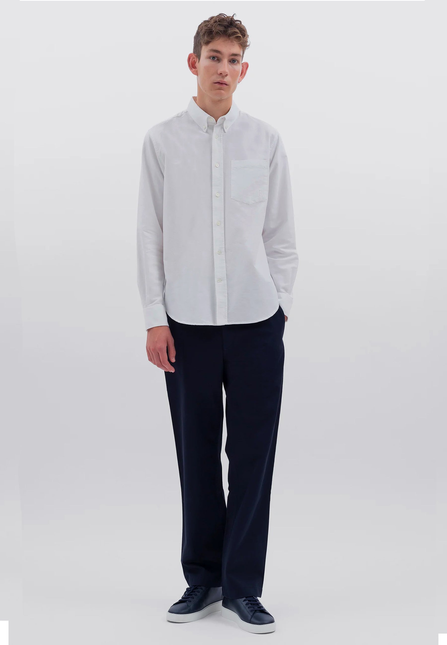 Algot Oxford Monogram Shirt - White