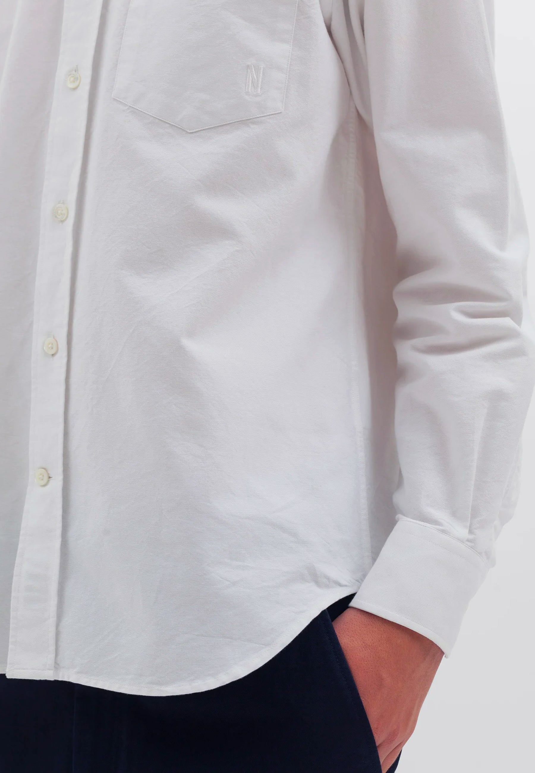 Algot Oxford Monogram Shirt - White