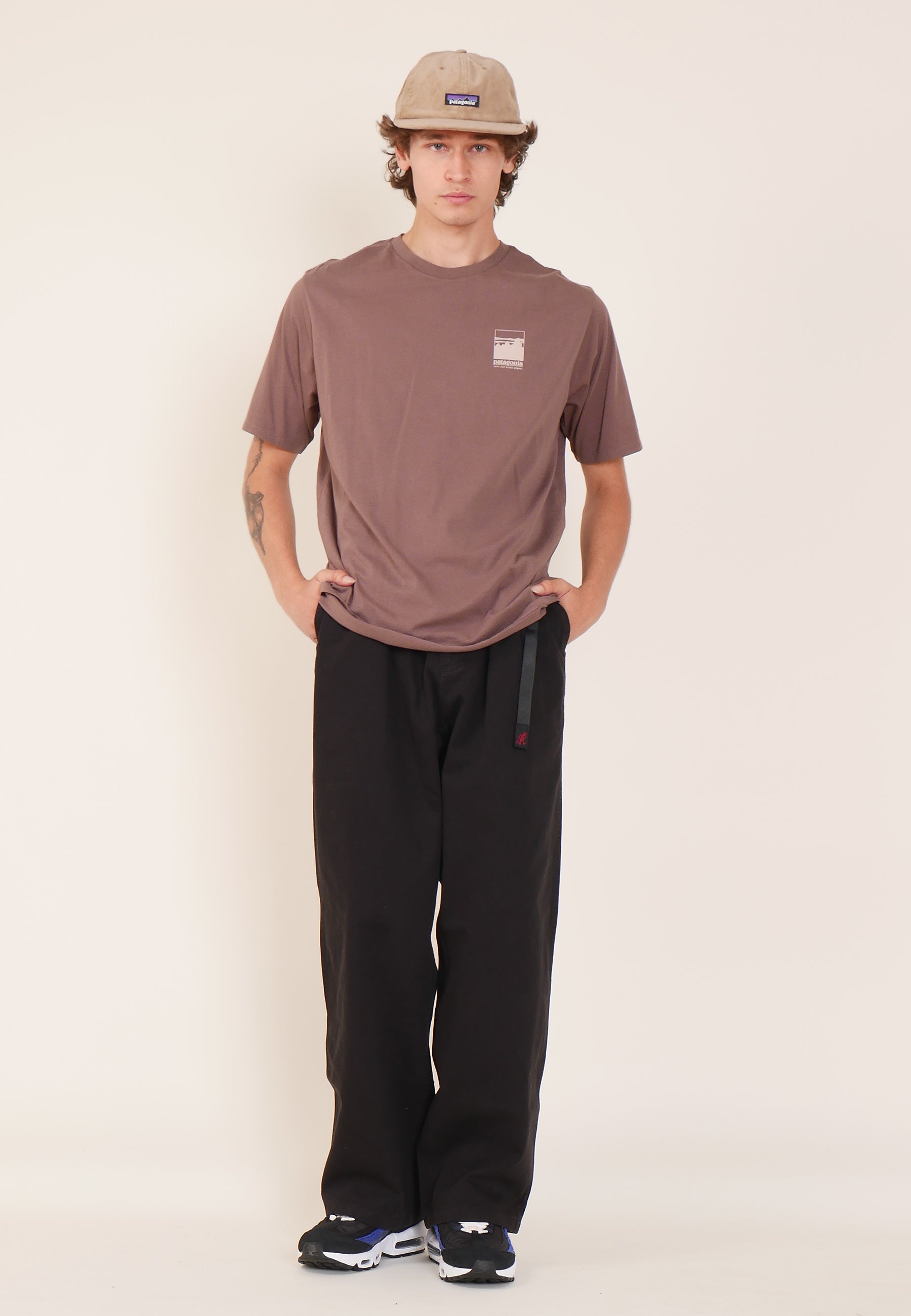 Alpine Icon Regenerative Organic Pilot Cotton T-Shirt - dusky brown